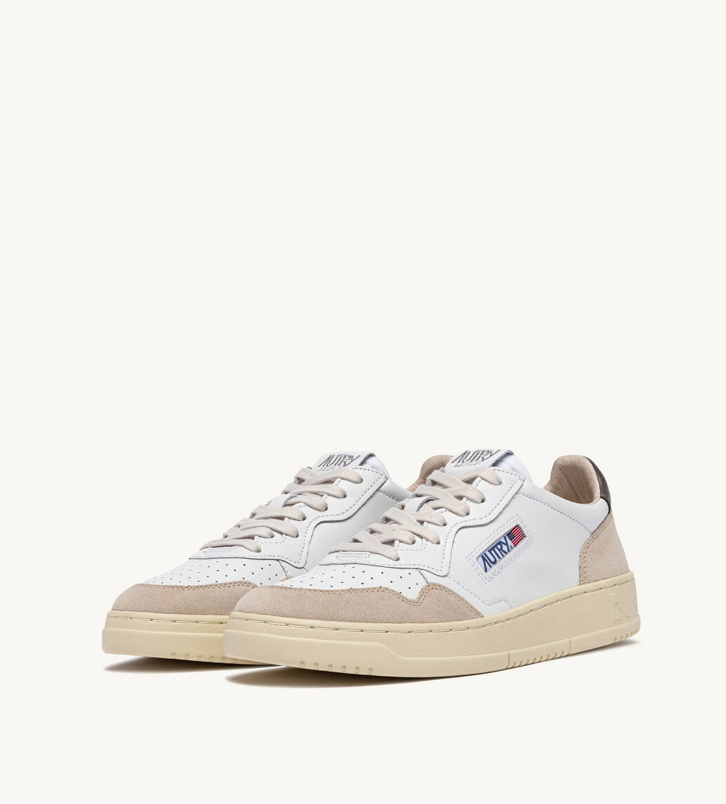  Autry Sneakers Medalist Low Man Leat Suede Bianco Bianco Uomo - 2