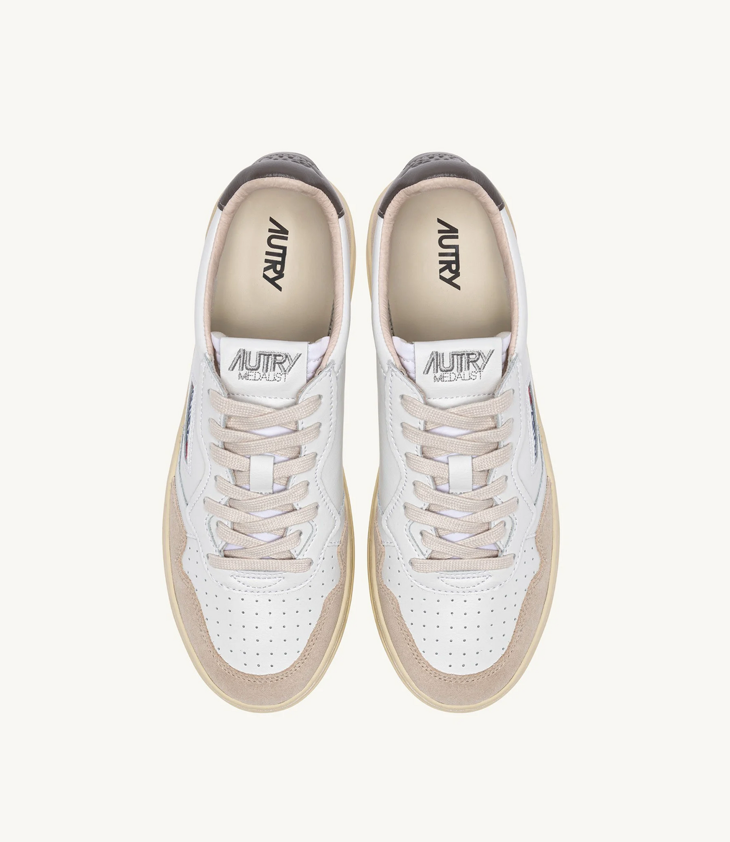  Autry Sneakers Medalist Low Man Leat Suede Bianco Bianco Uomo - 4