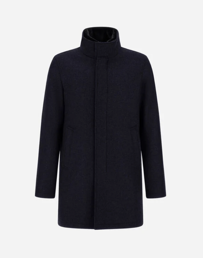 Herno Cappotto Con Collo In Ecopelliccia Uomo