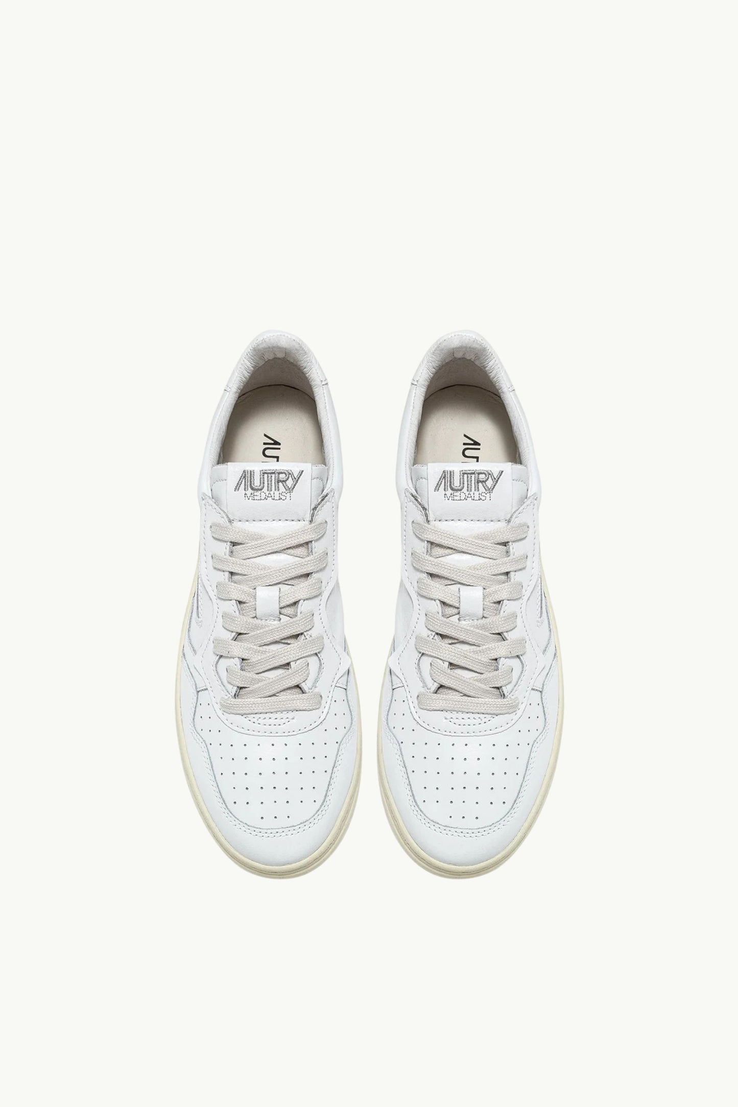  Autry Medalist Low Wom Leat Leat Bianco - 4