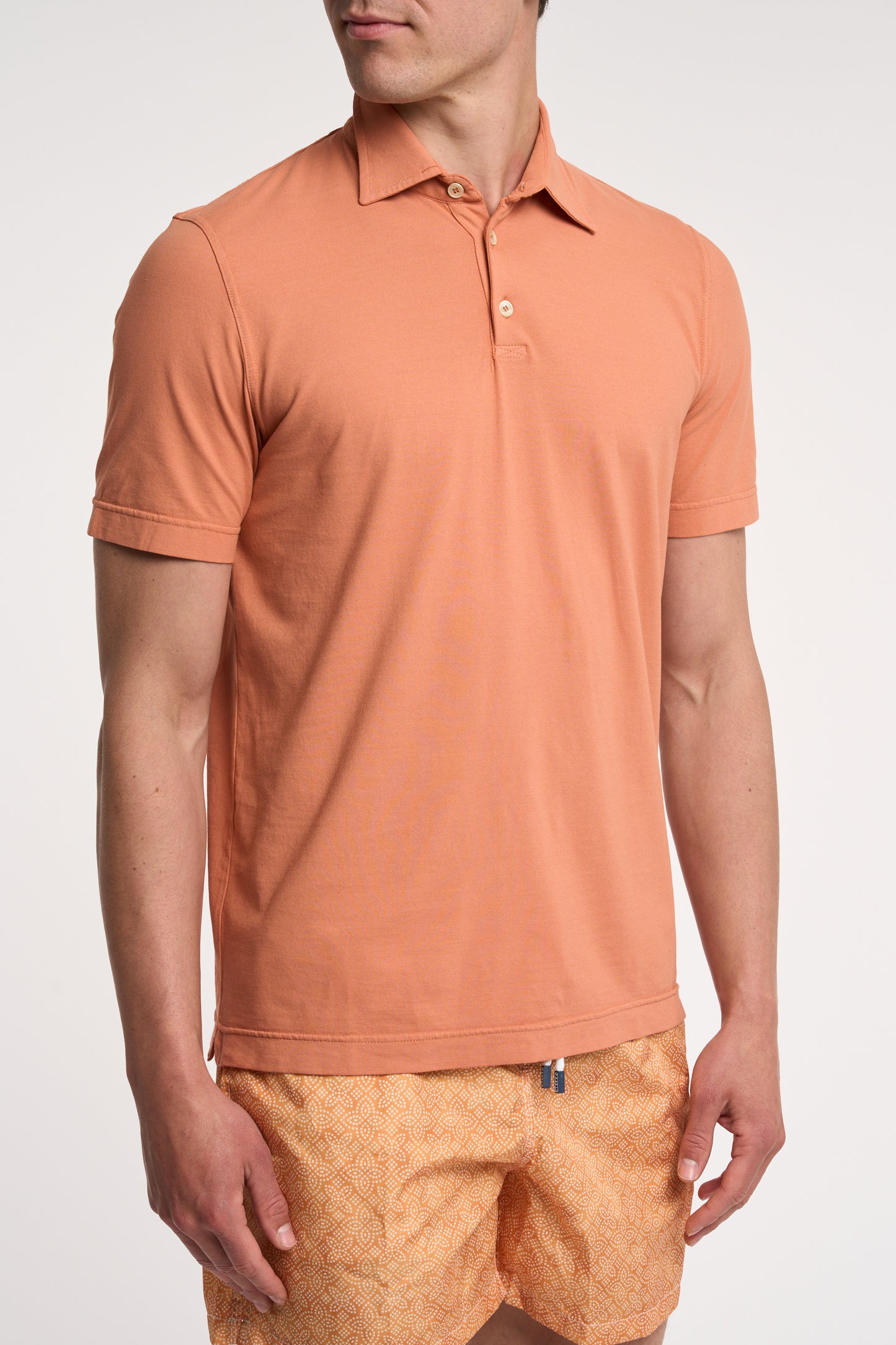  Fedeli Polo Alby Dry Jersey In Cotone Multicolor Arancione Uomo - 3