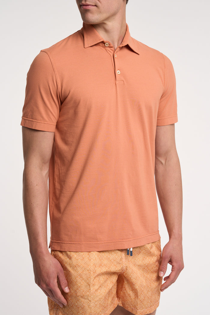  Fedeli Polo Alby Dry Jersey Cotton Multicolor Arancione Uomo - 3