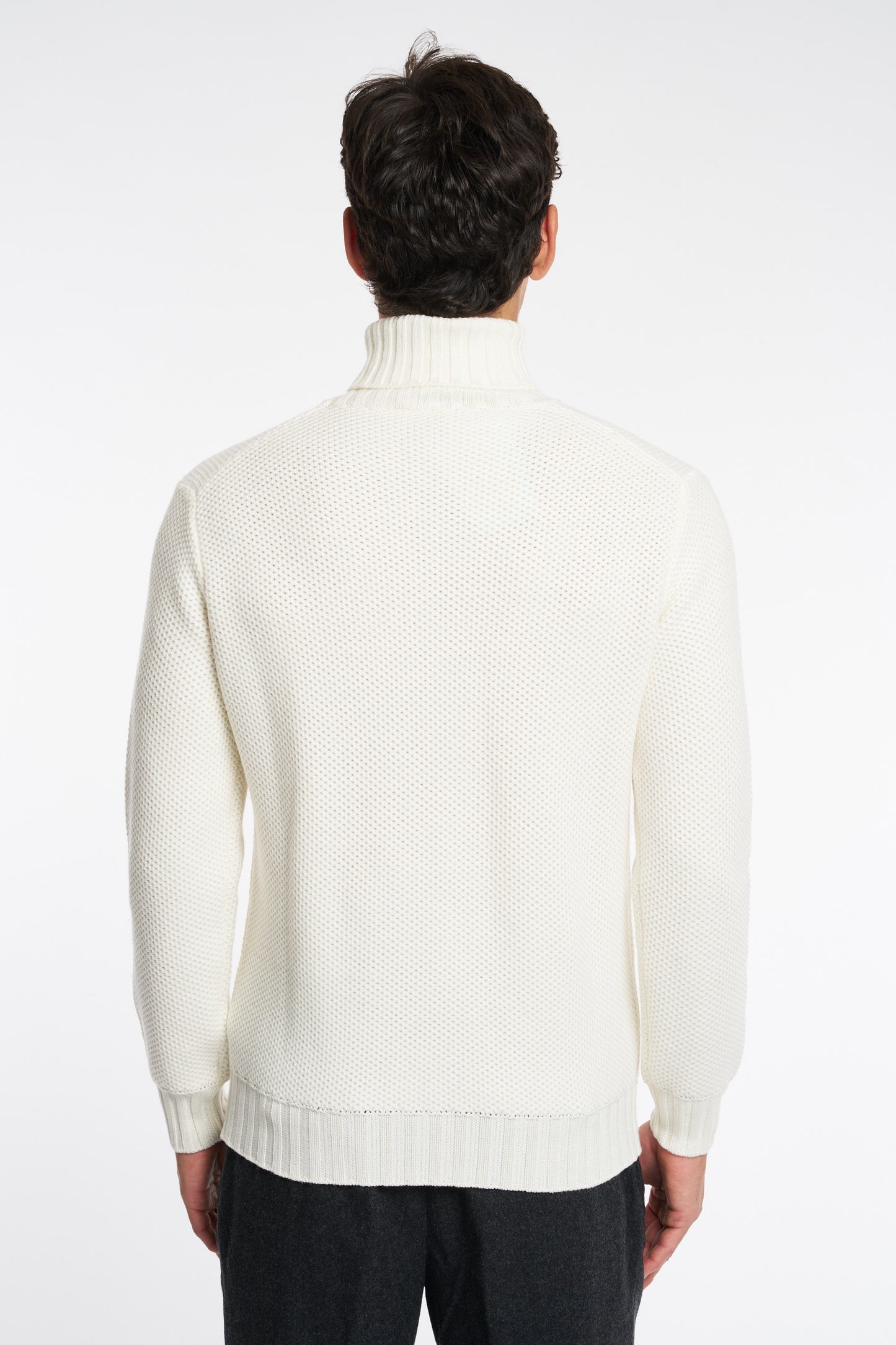  Filippo De Laurentiis Men's Beige Honeycomb Turtleneck Sweater Beige Uomo - 4