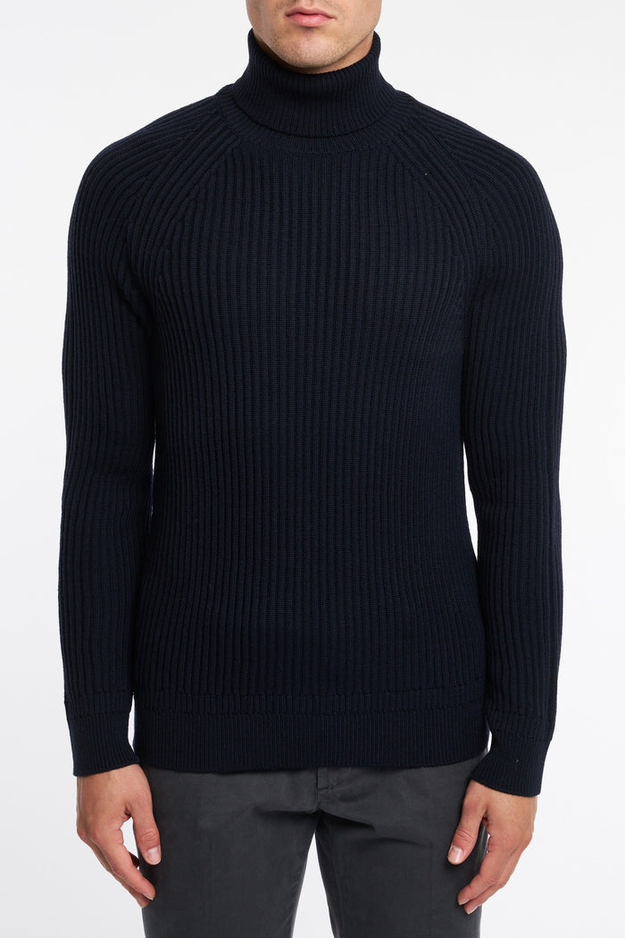 Zanone Men's Blue Turtleneck Sweater