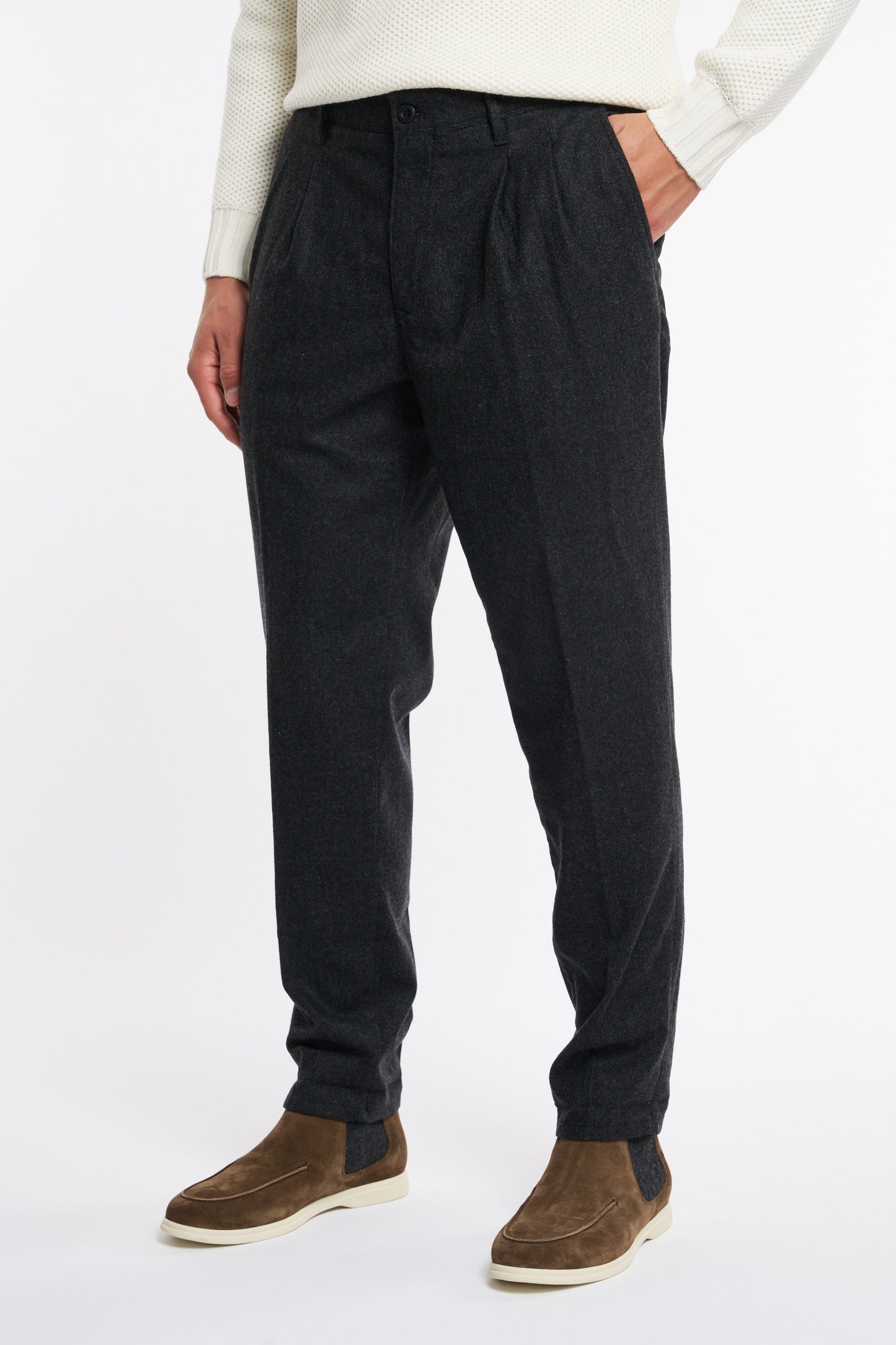  Incotex Slacks Pantalone Lana Grigio Grigio Uomo - 2