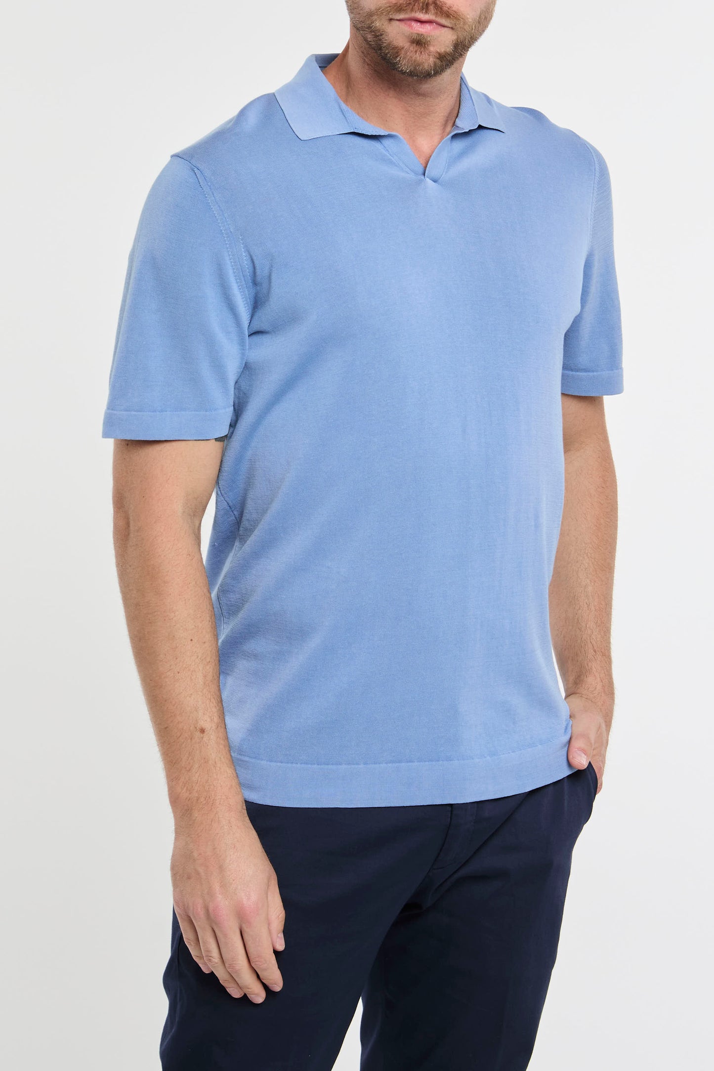  Drumohr Polo Shirt 100% Co Blue Azzurro Uomo - 3