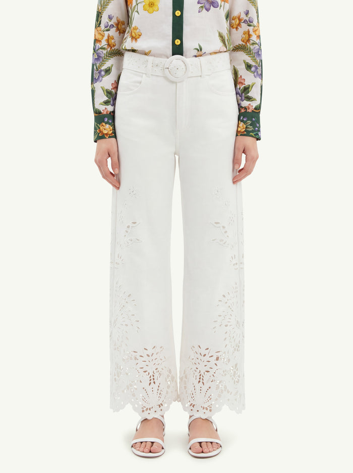  Farm Rio Boho Beauty Richielieu White Pant - 3