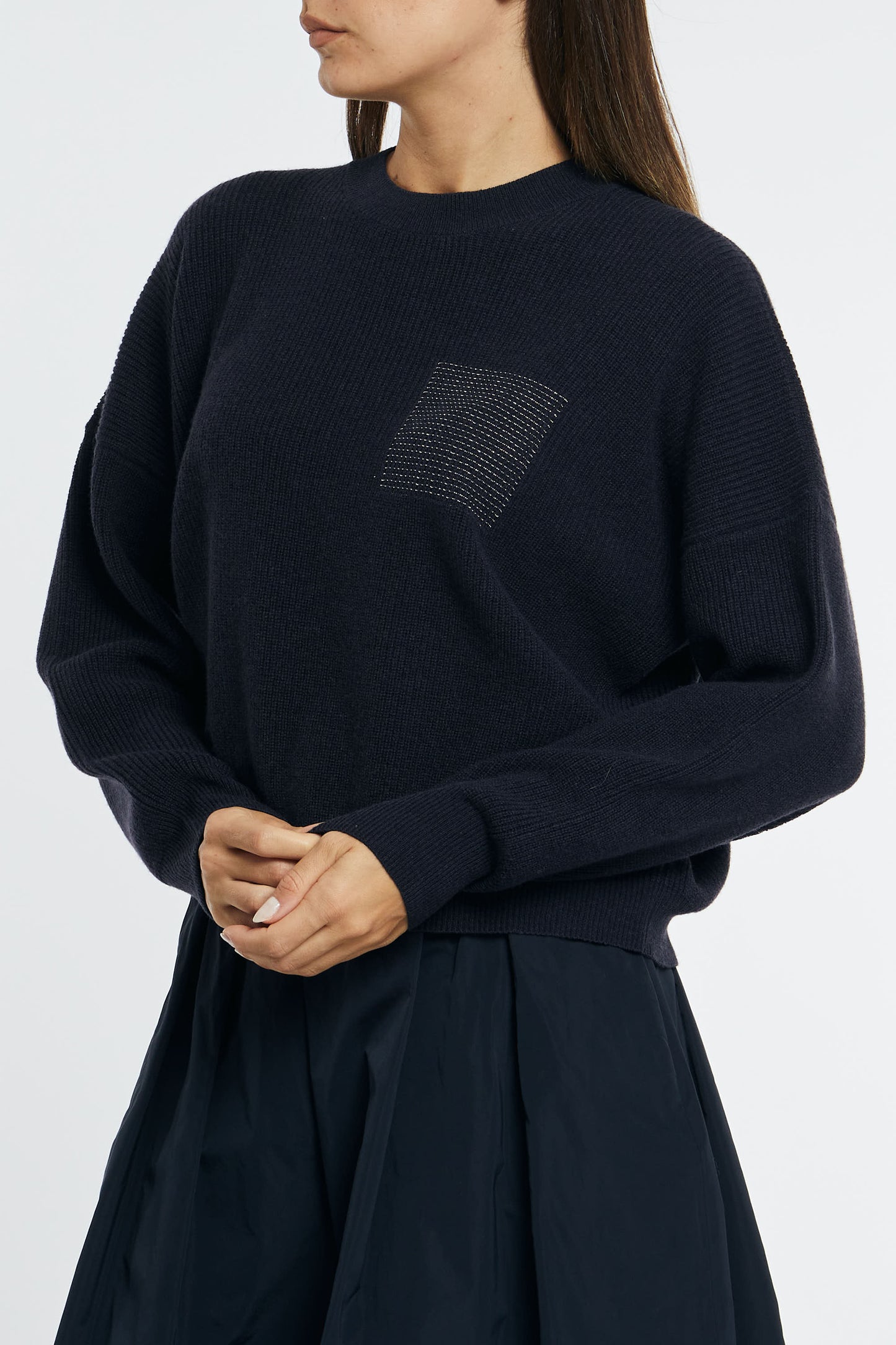  Peserico Maglia In Lana Seta E Cashmere Blu Blu Donna - 2