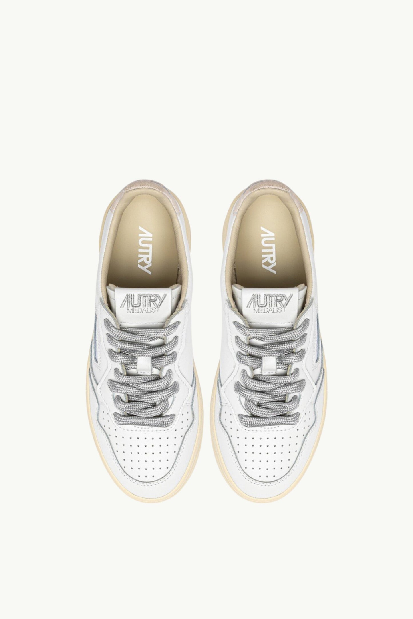  Autry Medalist Low Wom Leat Swoll Bianco - 4