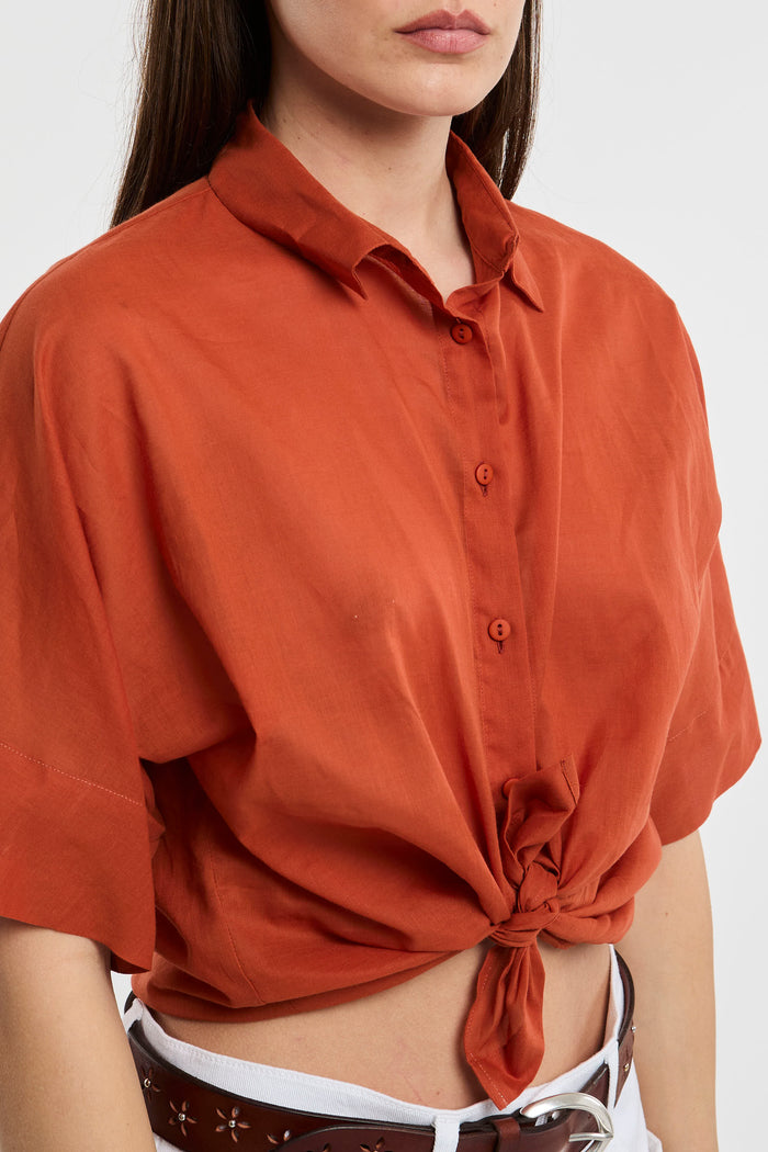  Niu Kimono Shirt 100% Co Yellow Arancione Donna - 7
