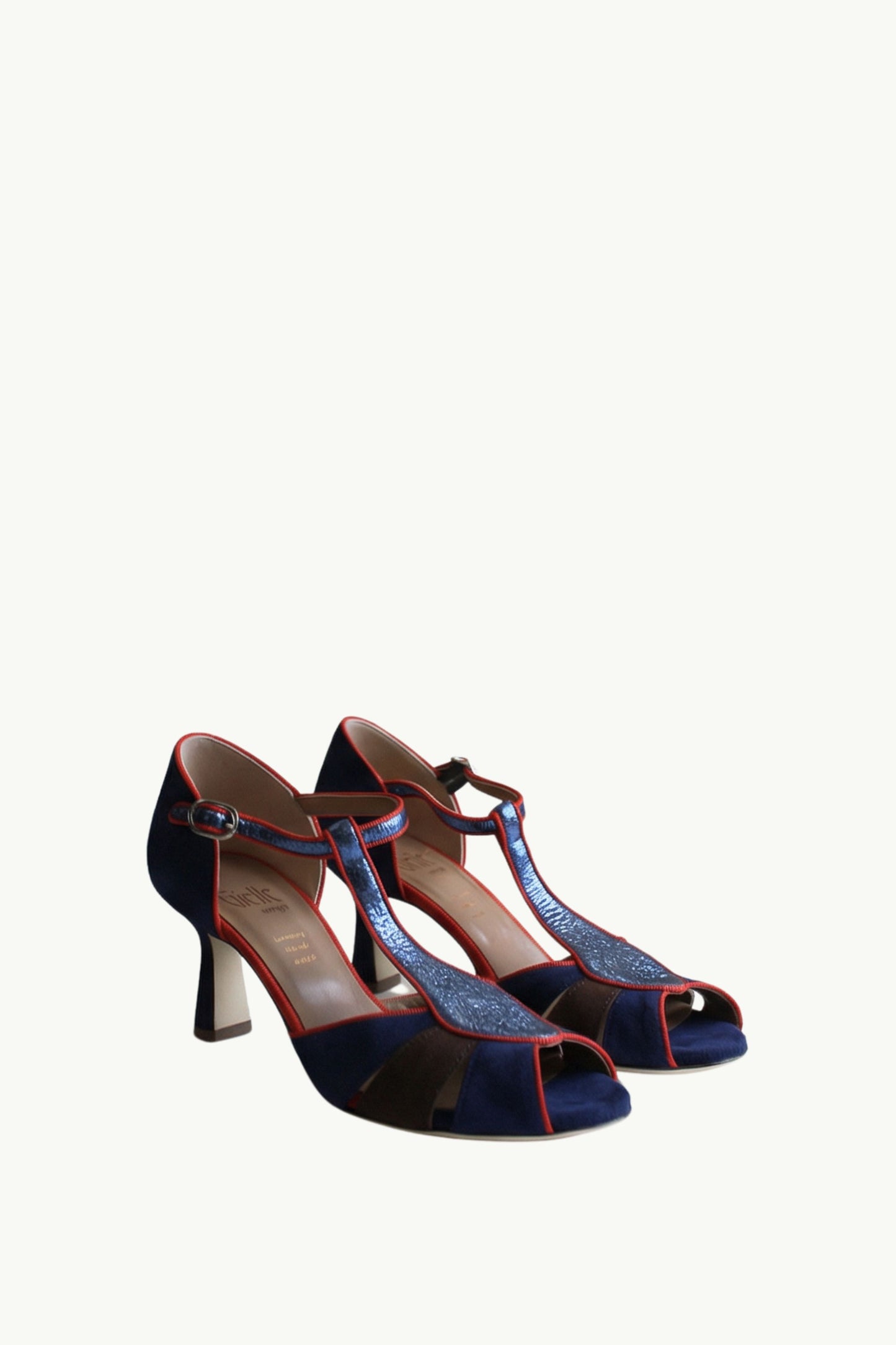  Gielle Viareggio Scarpa Con Tacco Camoscio Cosmos Blu - 2