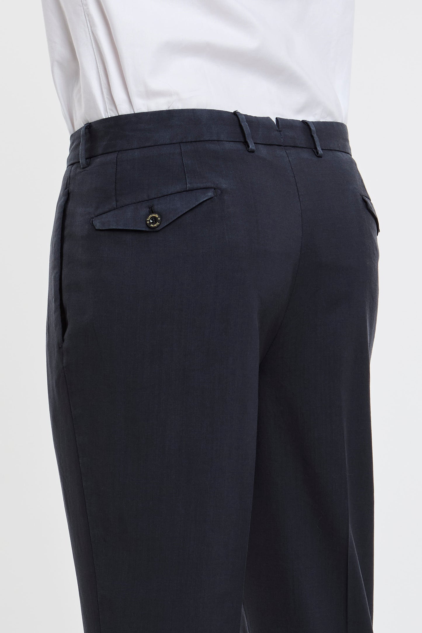  Santaniello Trousers Multicolor 100% Wo Blu Uomo - 6