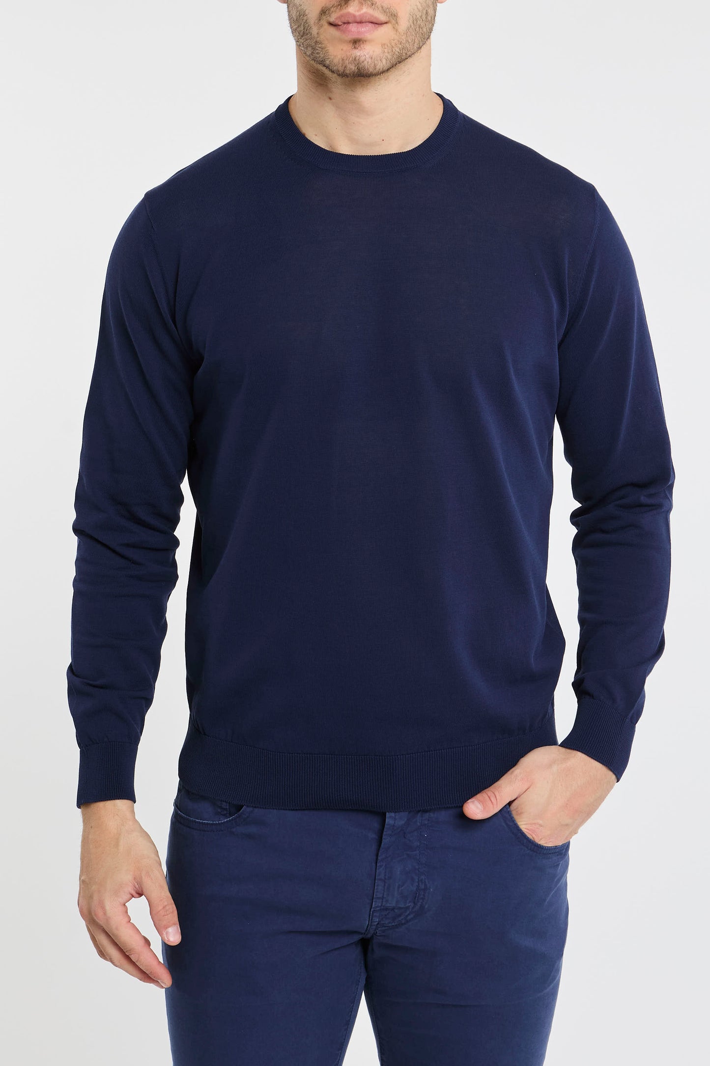  Filippo De Laurentiis Crewneck Sweater 100% Co Multicolor Blu Uomo - 1