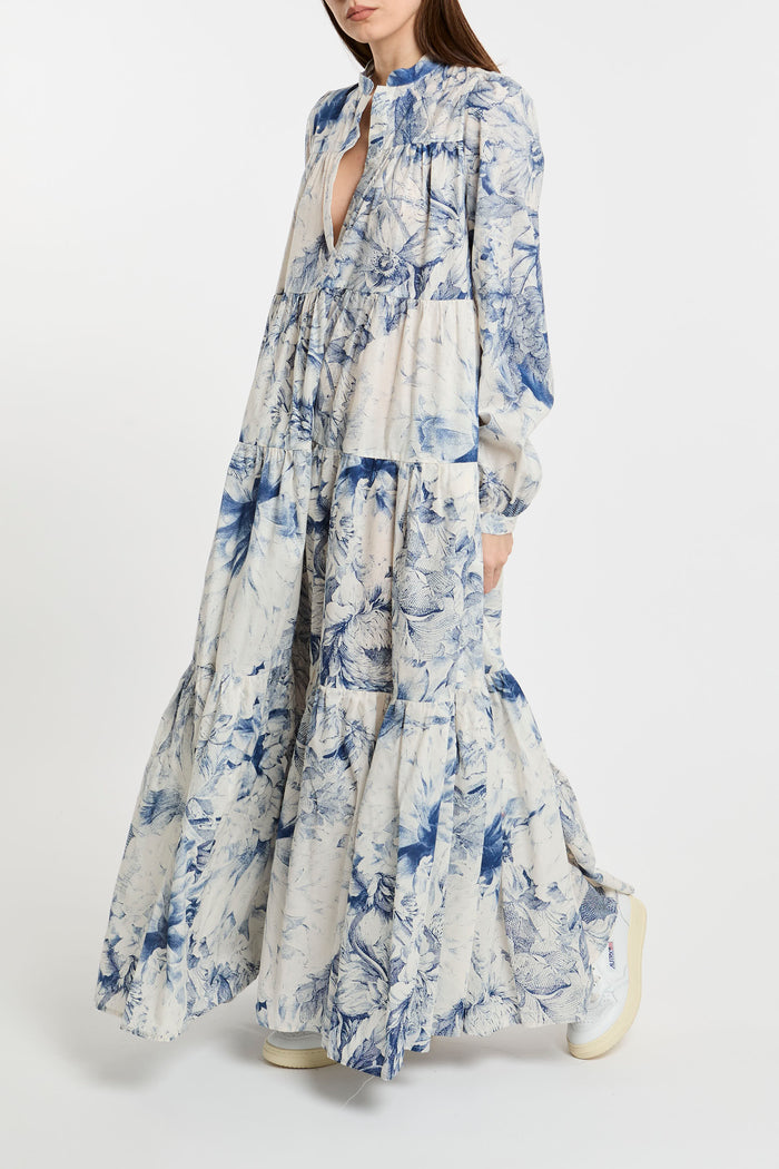 Lavi Blue Dress 100% Co Bianco Donna - 3
