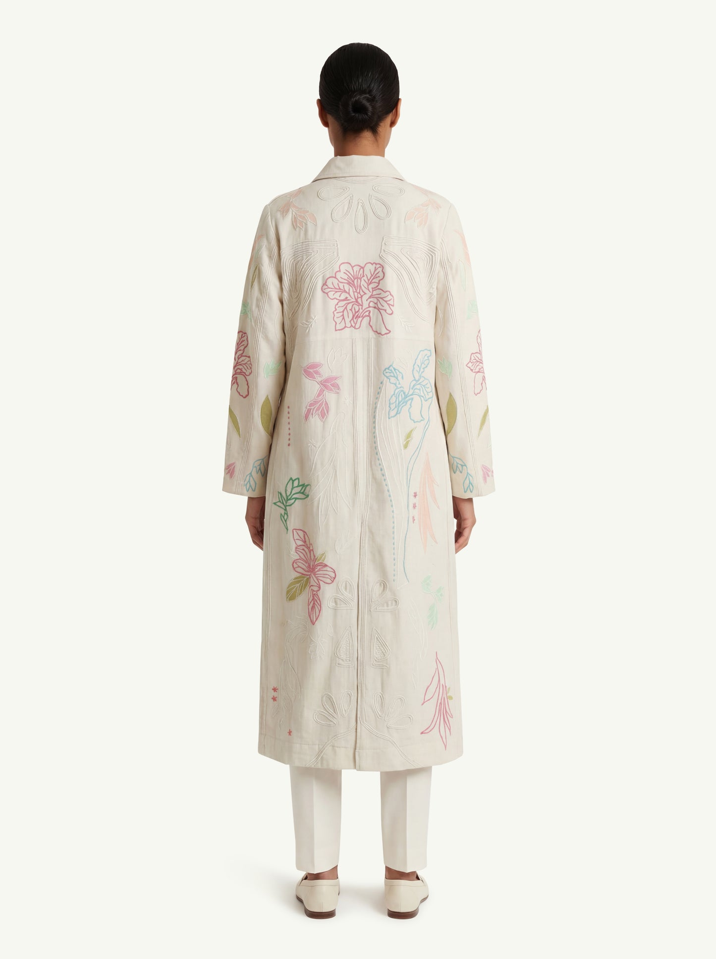  Forte_forte Cappotto Twill Lana Ricamo Beige - 4