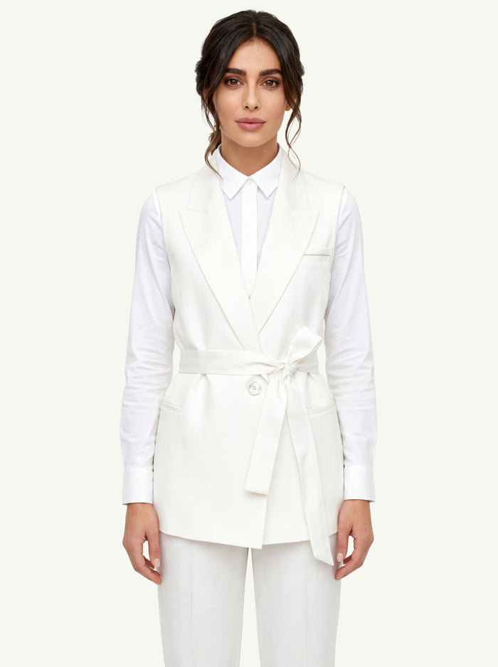 Gilet Crepe De Chine In Seta  Donna Peserico