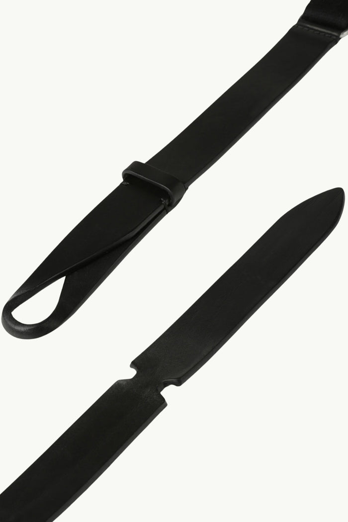  Orciani Cintura Nobuckle Bull Cuoio E Tessuto Nero - 3