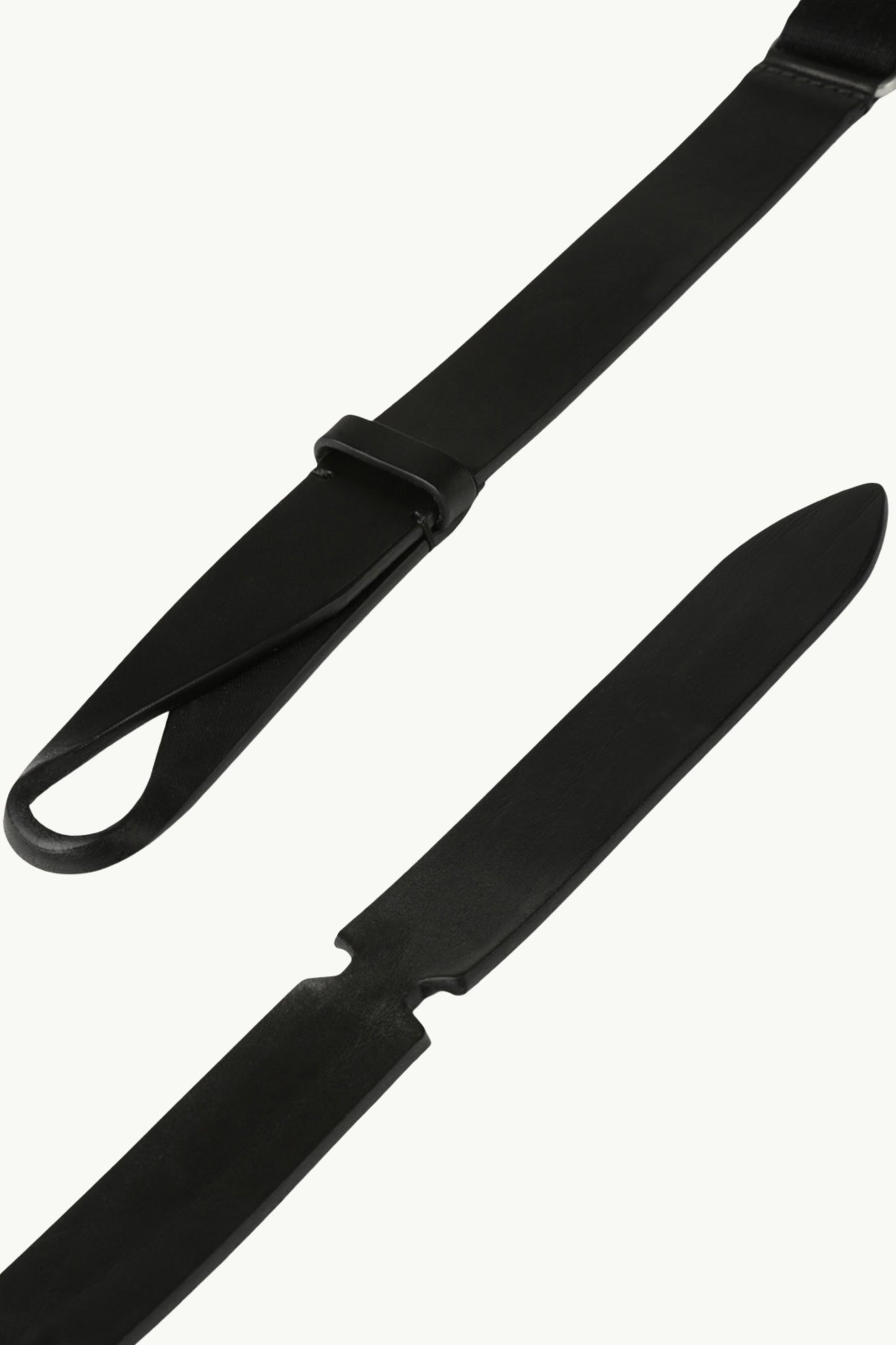  Orciani Cintura Nobuckle Bull Cuoio E Tessuto Nero - 3