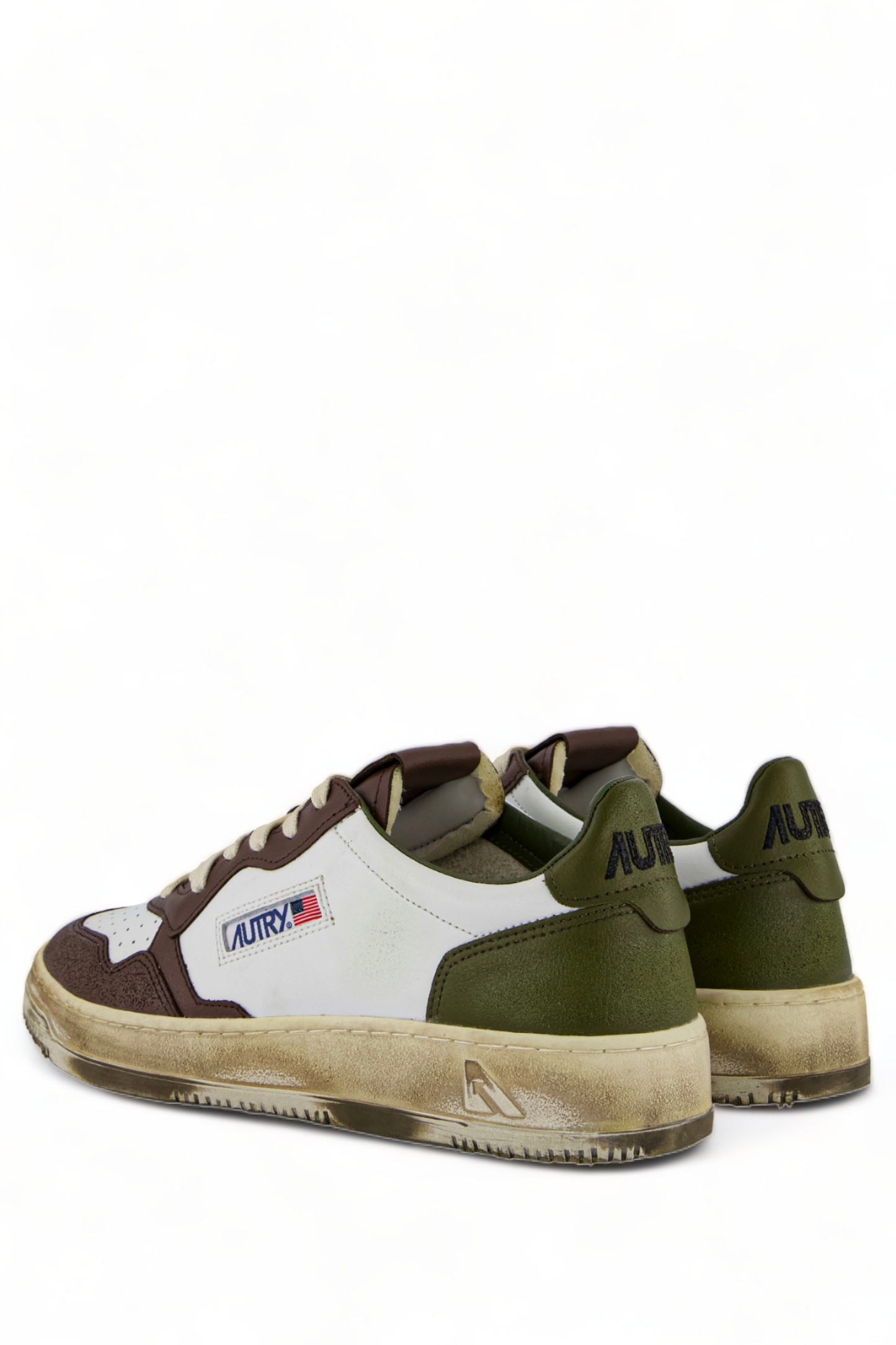  Autry Sneakers Multicolor In Leather/fabric Marrone Uomo - 5