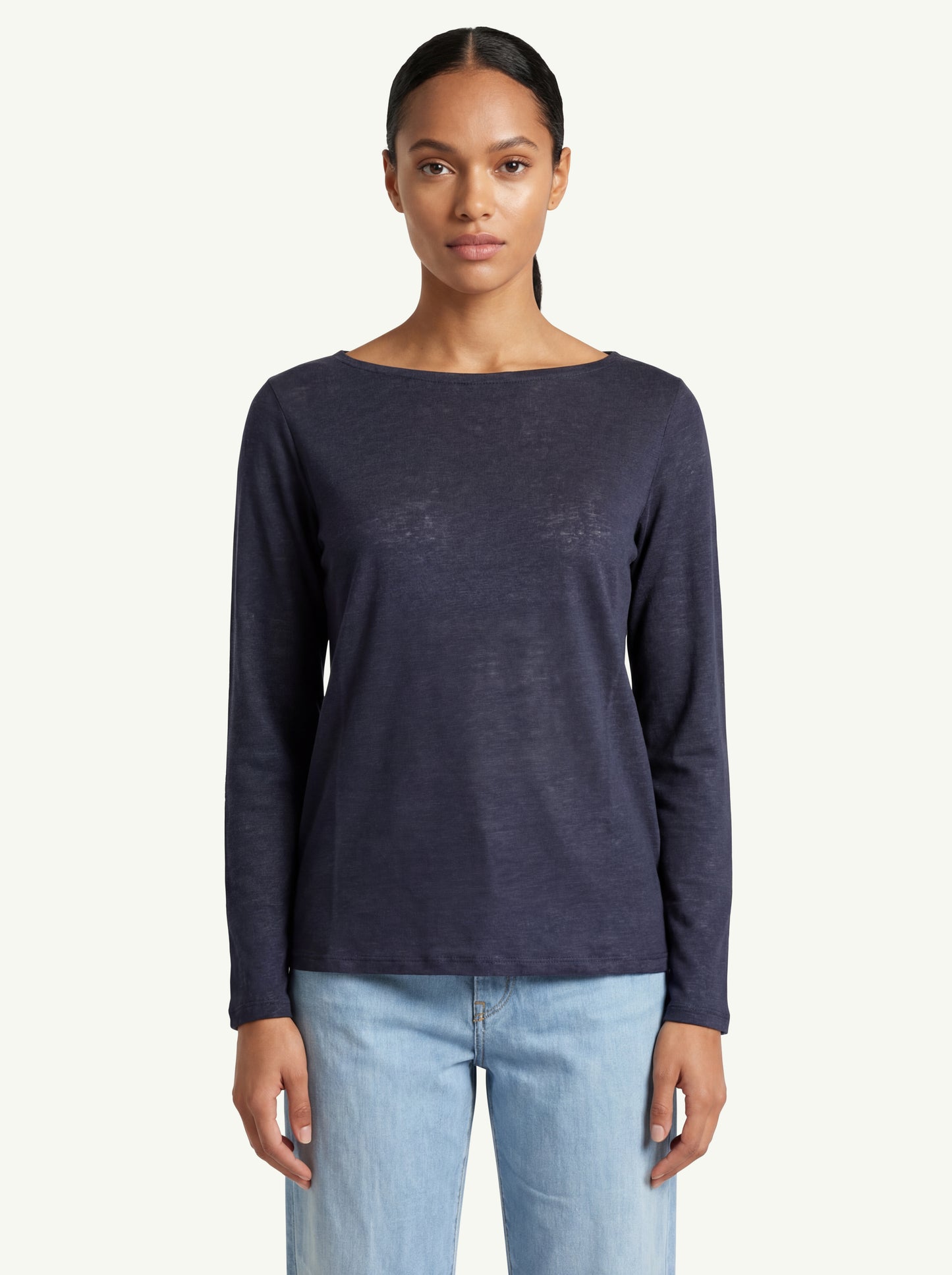  Purotatto Boat Neck 3/4 Sleaves Blouse Blu - 1