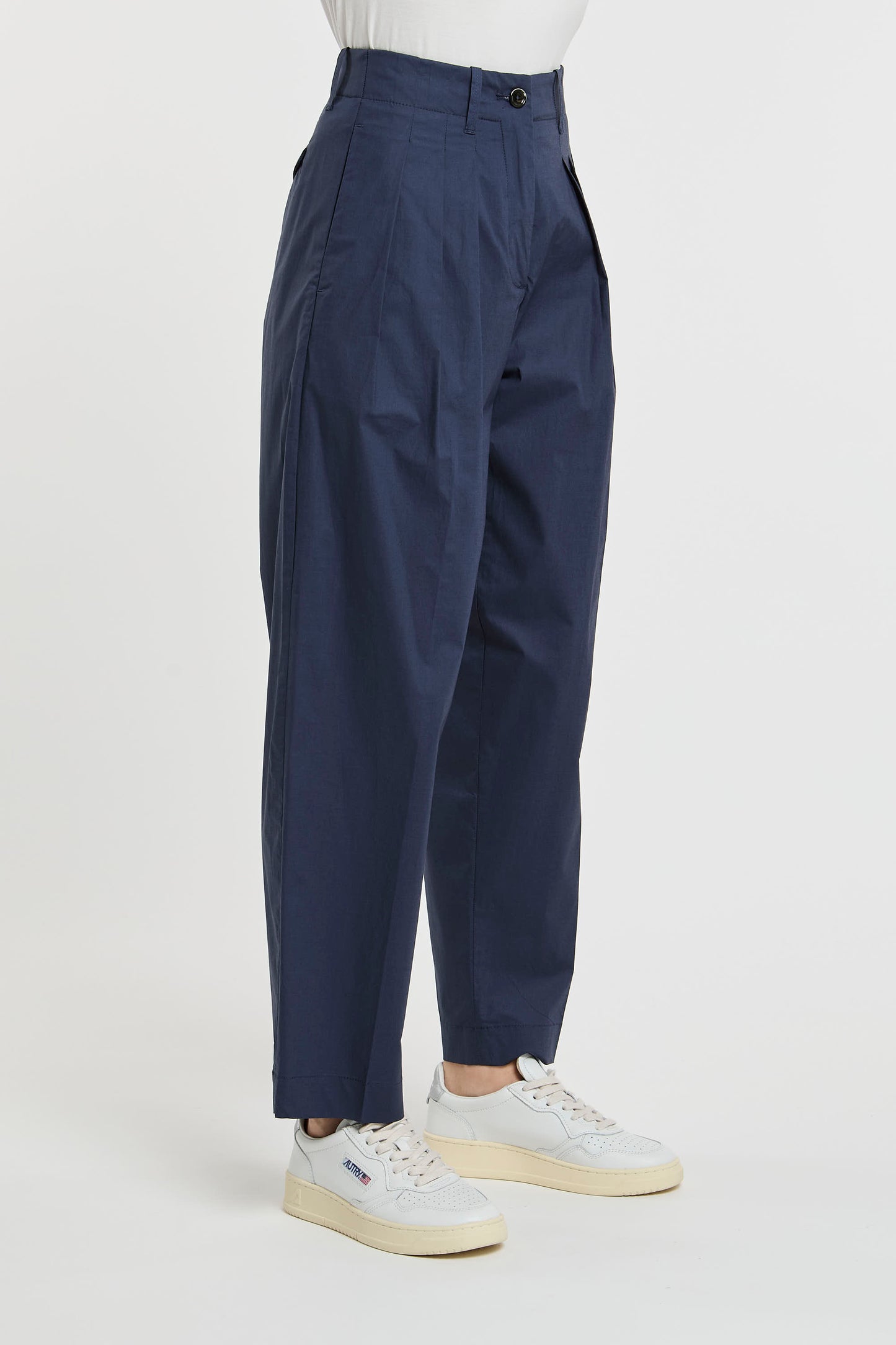  Nine In The Morning Blue Cotton Blend Trousers Blu Donna - 3