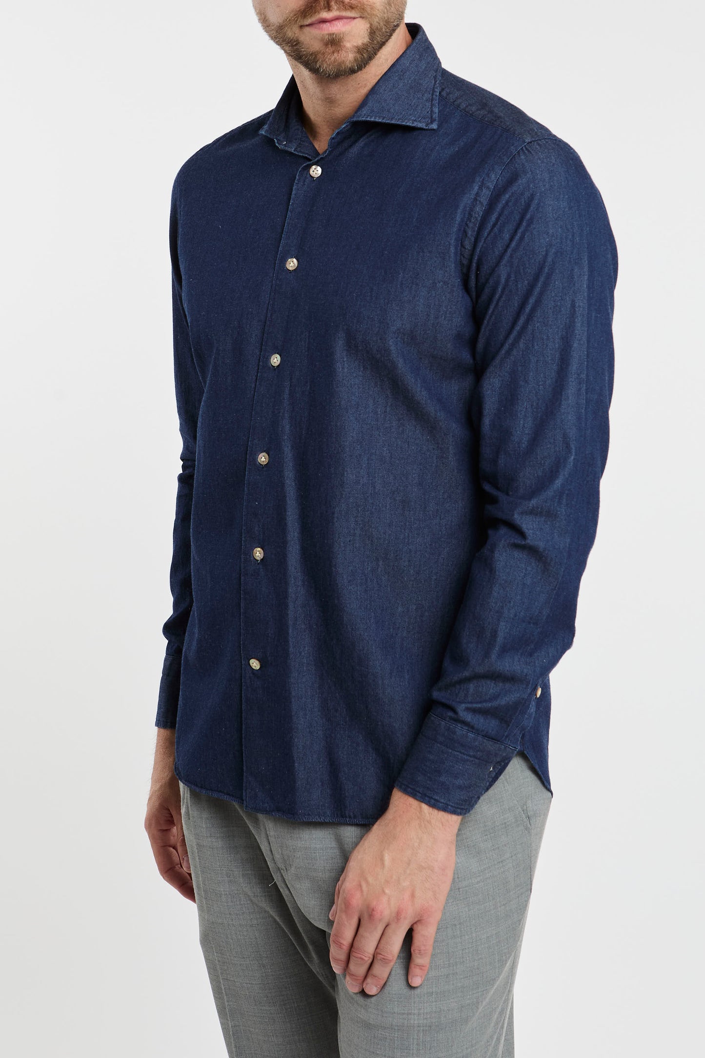  Borriello Camicia Blu Blu Uomo - 3