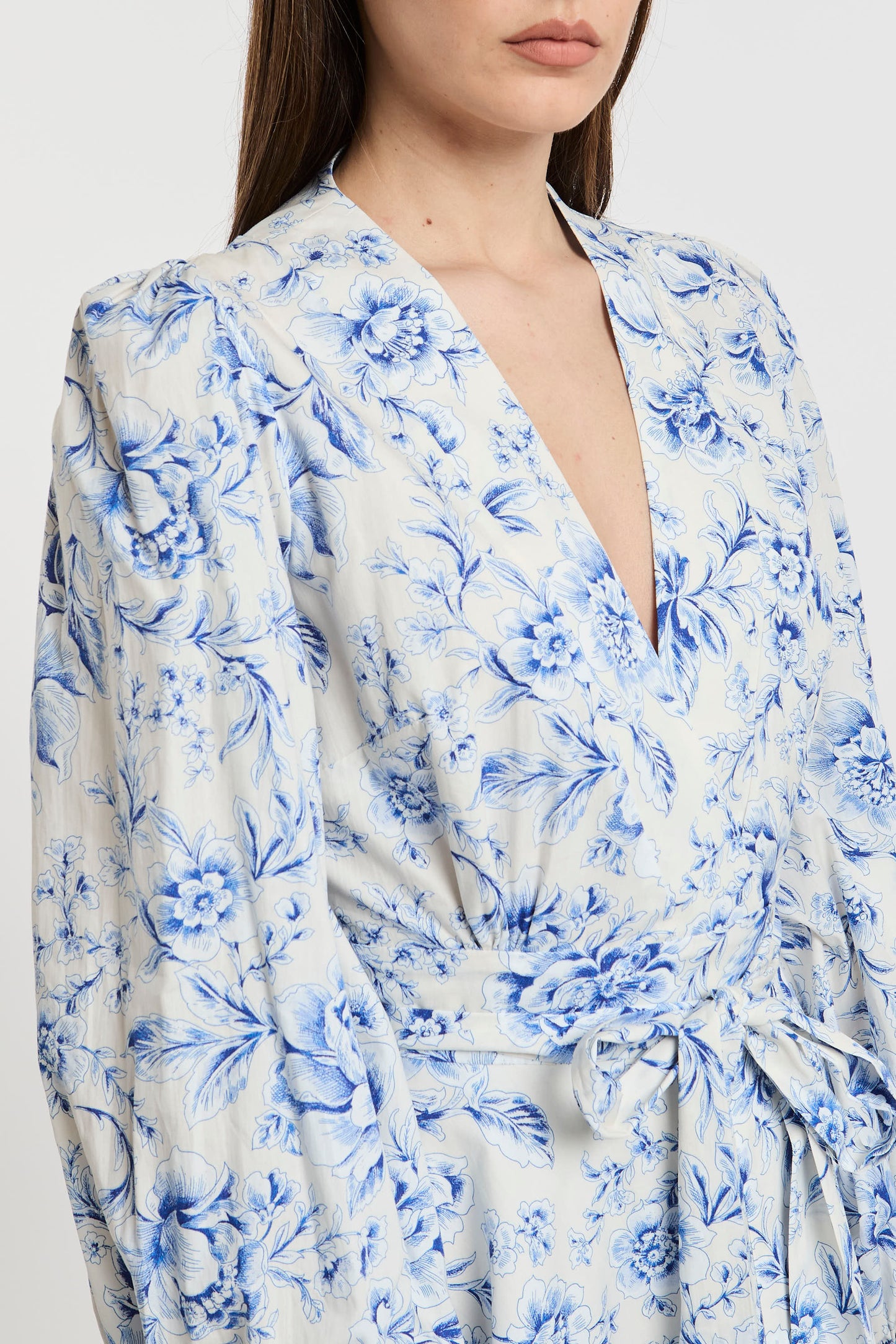  Lavi Blue Cotton Dress 100% Bianco Donna - 4