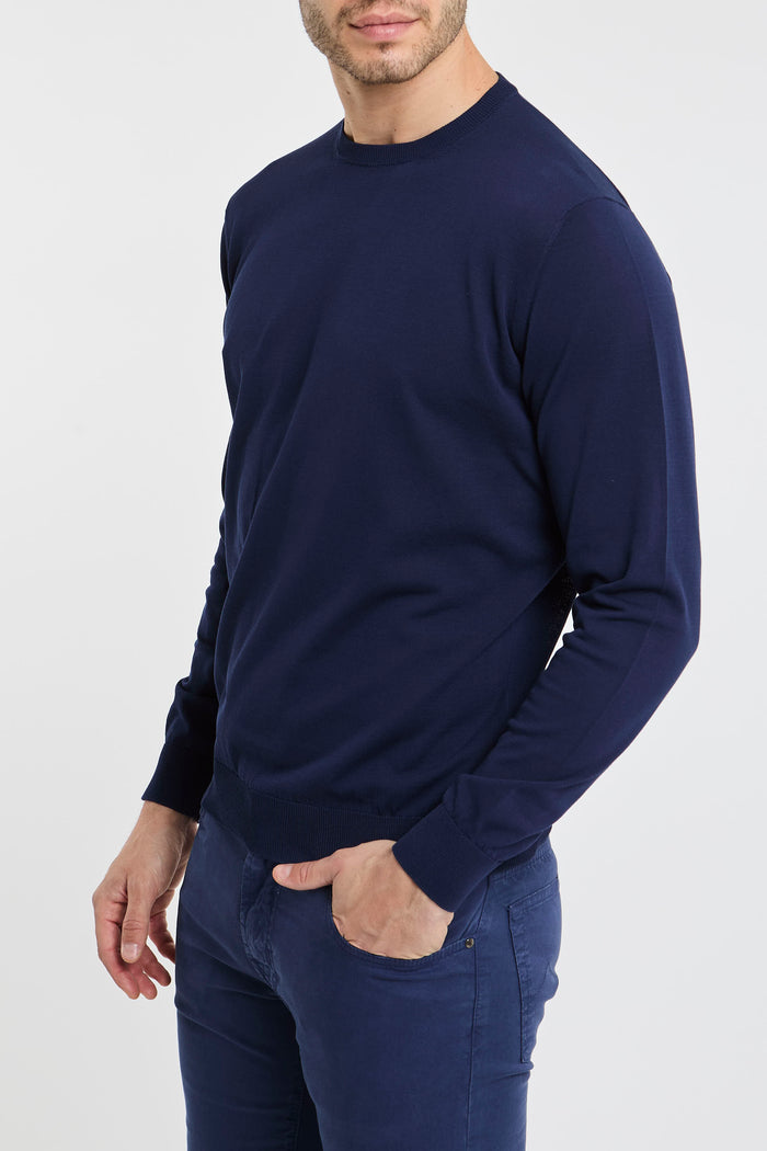  Filippo De Laurentiis Crewneck Sweater 100% Co Multicolor Blu Uomo - 2
