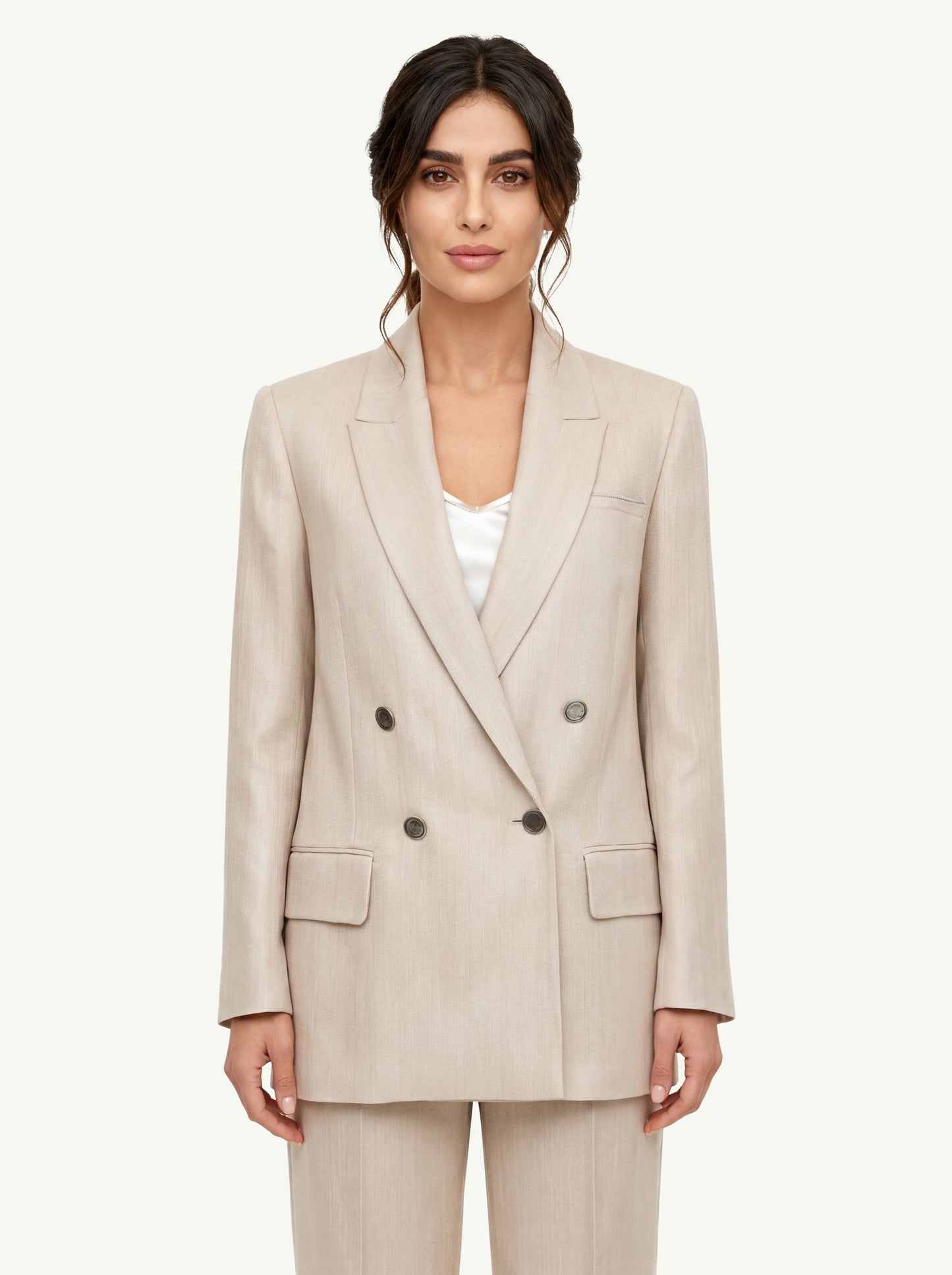  Peserico Giacca Resca Tinto Filo Beige - 1