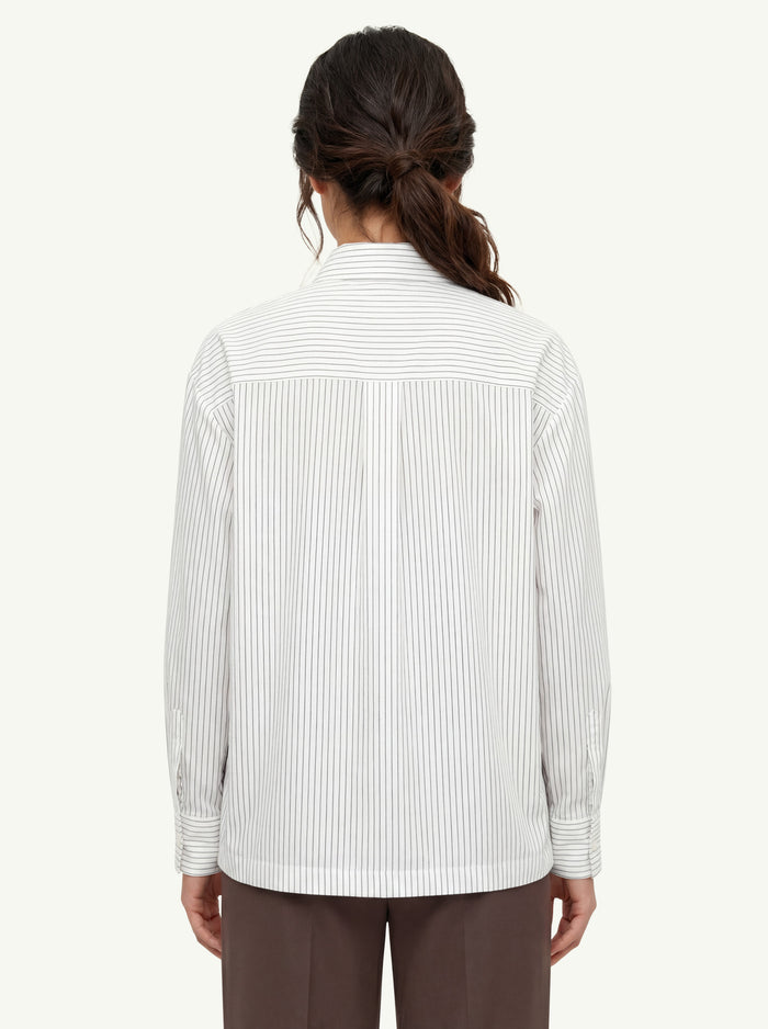  Peserico Camicia Organza In Cotone E Seta A Righe - 4