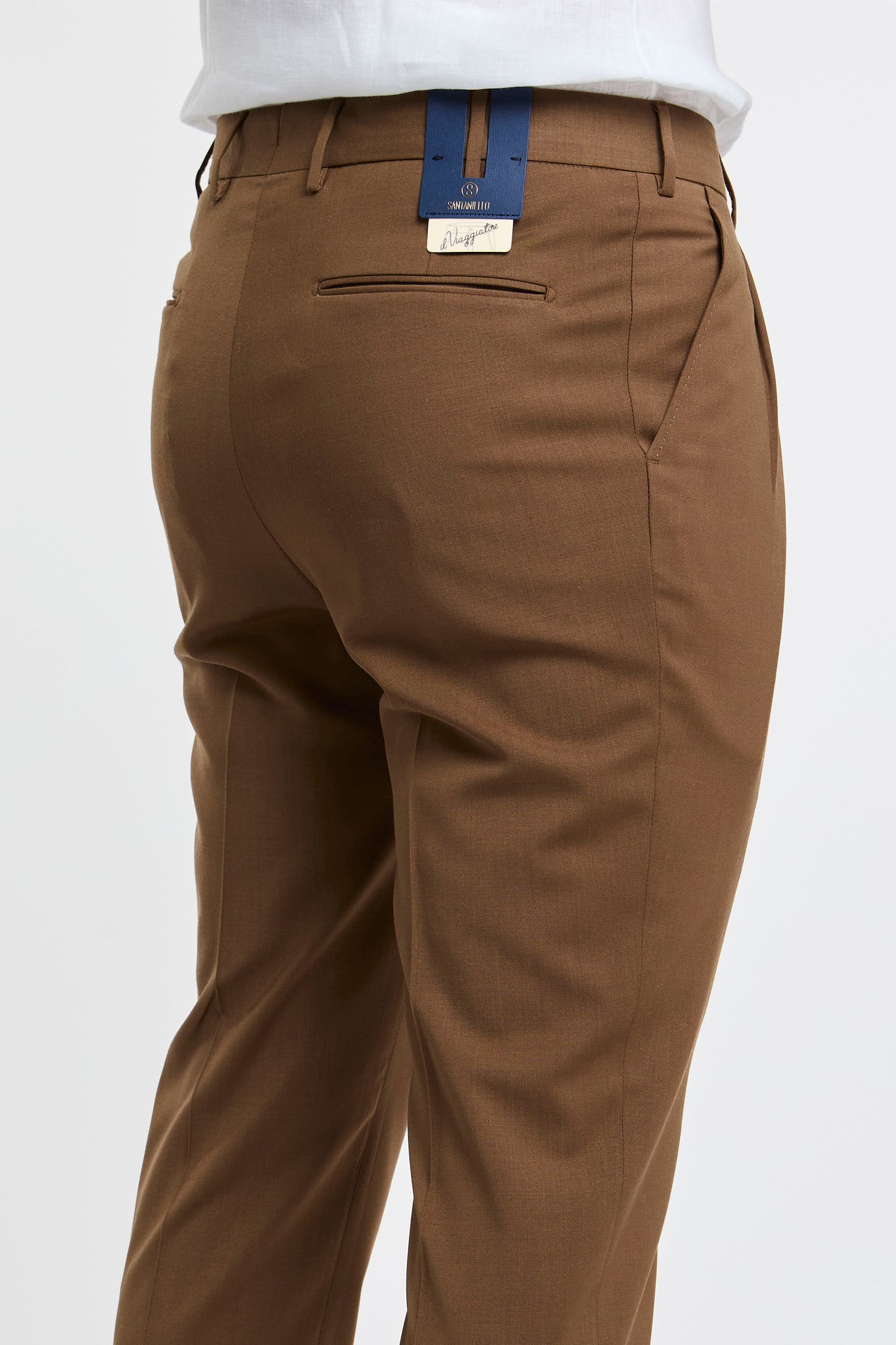  Santaniello Multicolor Trousers In Wool Blend Marrone Uomo - 6