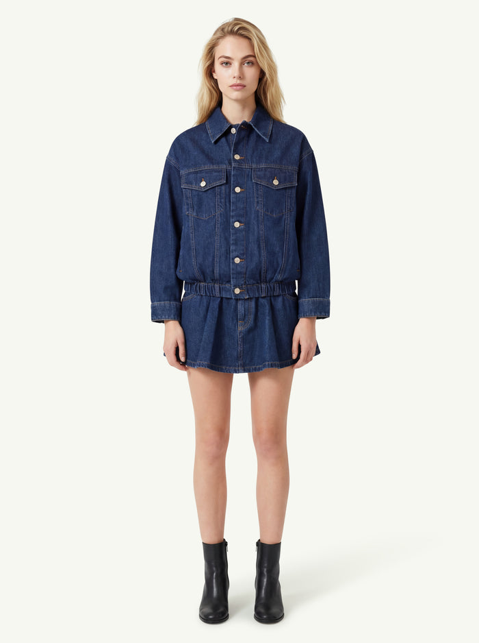  7 For All Mankind Gathered Jacket Indigo Soul Blu - 3