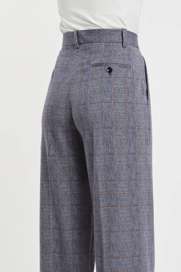  Circolo 1901 Pantalone Principe Di Galles Blu In Misto Cotone Blu Donna - 6