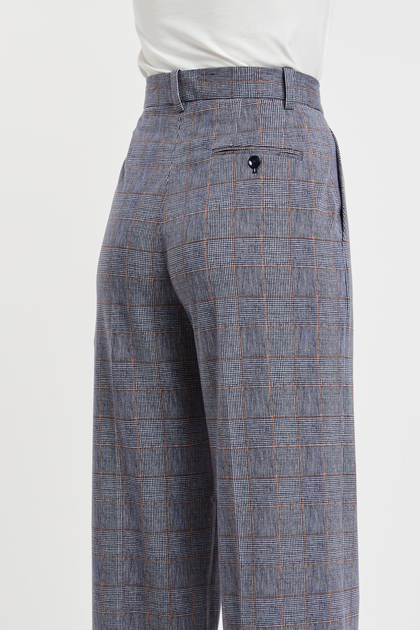  Circolo 1901 Prince Of Wales Blue Cotton Blend Trousers Blu Donna - 6
