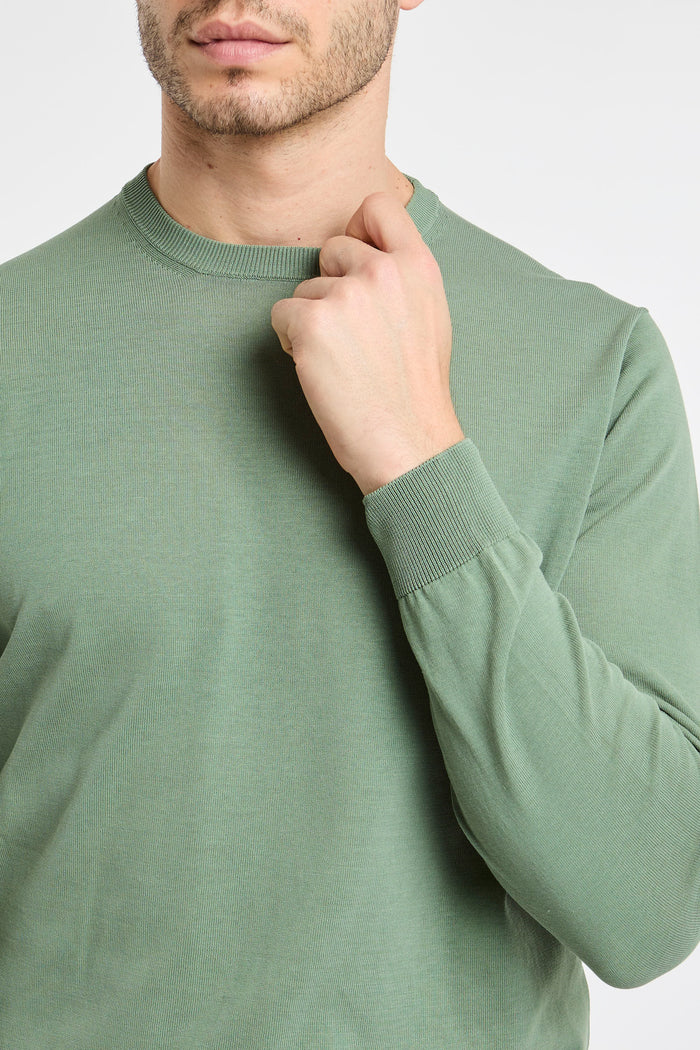  Filippo De Laurentiis Crew Neck Sweater 100% Co Green Verde Uomo - 6