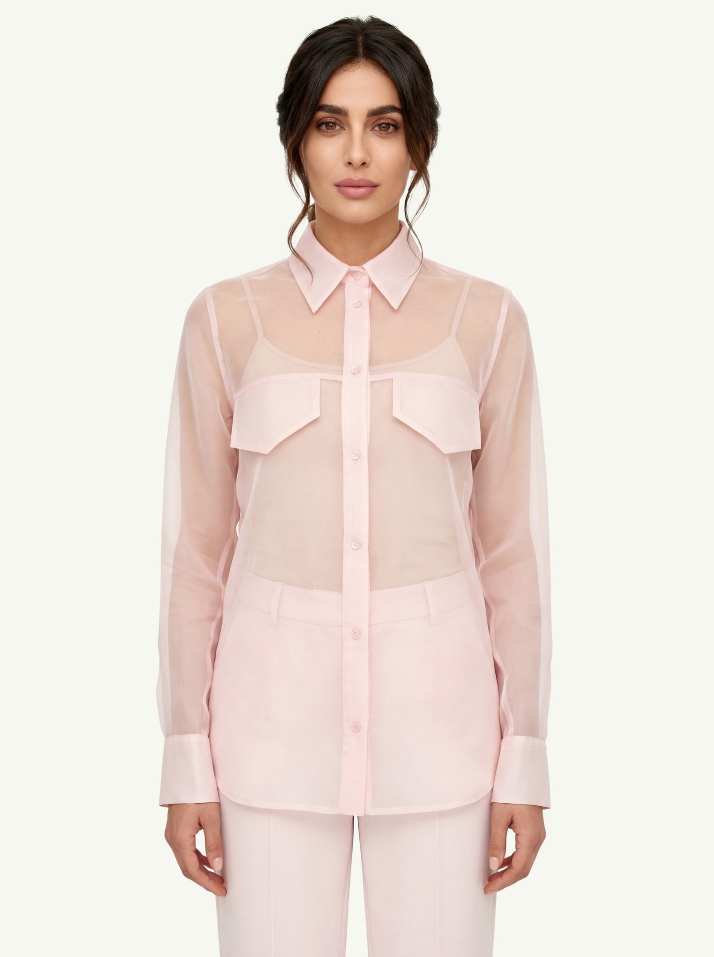  Federica Tosi Camicia In Organza Rosa - 3