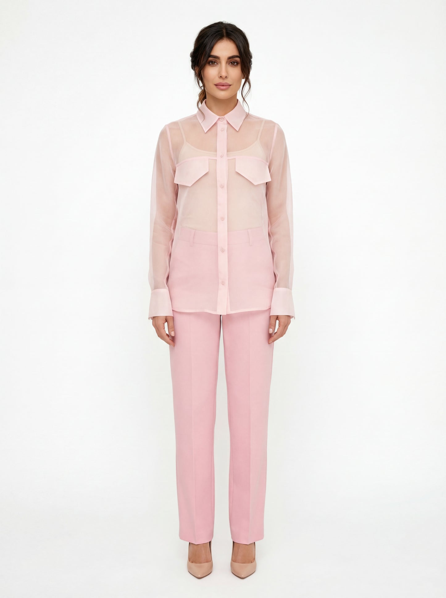  Federica Tosi Camicia In Organza Rosa - 5