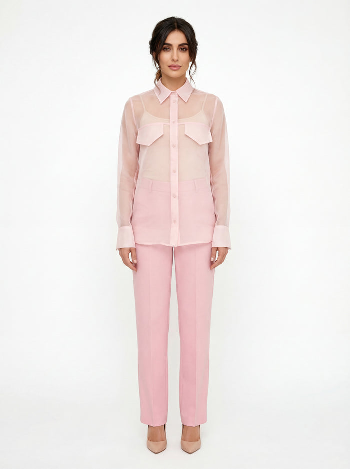  Federica Tosi Camicia In Organza Rosa - 5