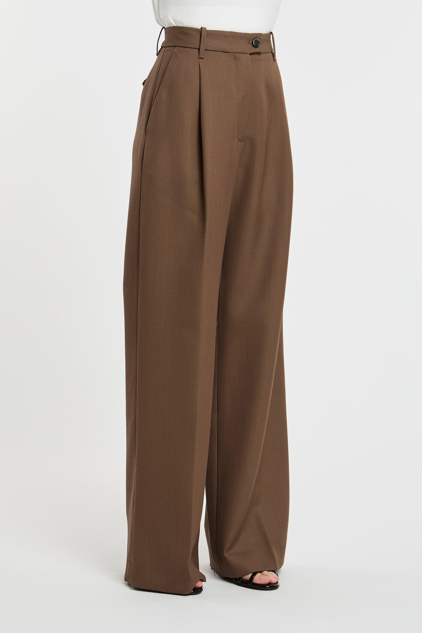  Nine In The Morning Trousers 100% Wo Brown Marrone Donna - 3
