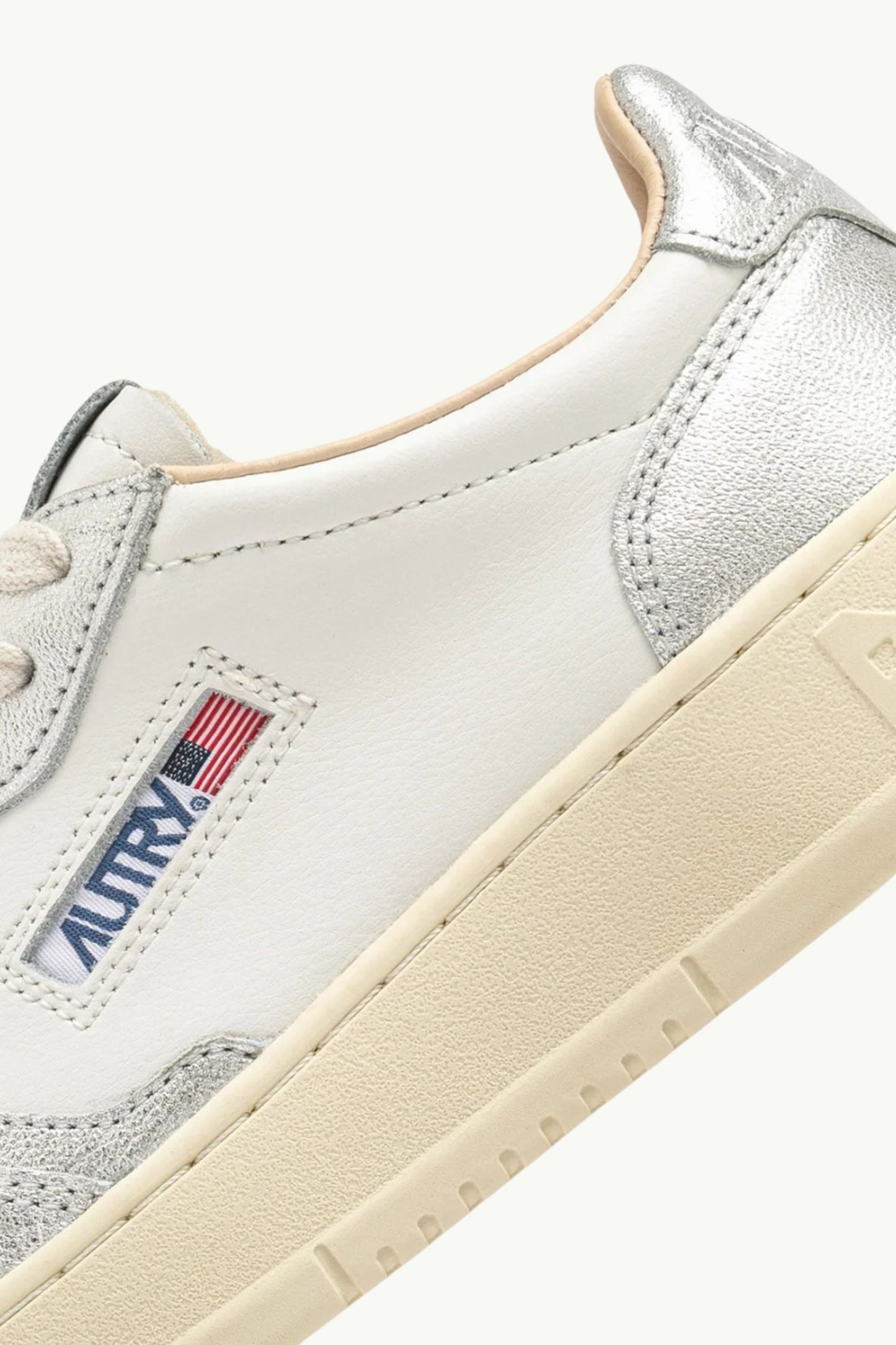  Autry Medalist Low Wom Leat Leat Argento - 6