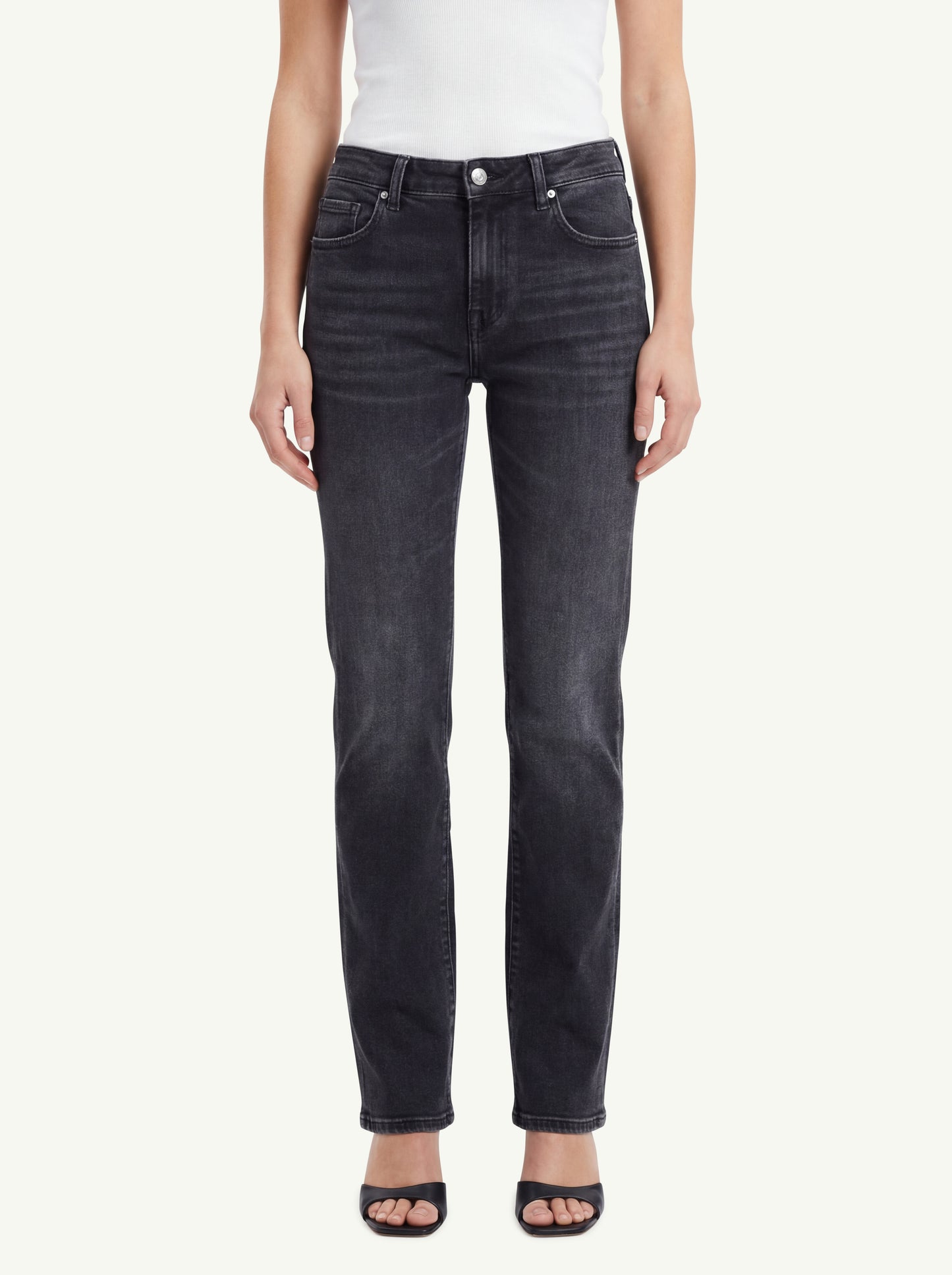  7 For All Mankind Jeans Calie Straight Bottomline Nero - 3