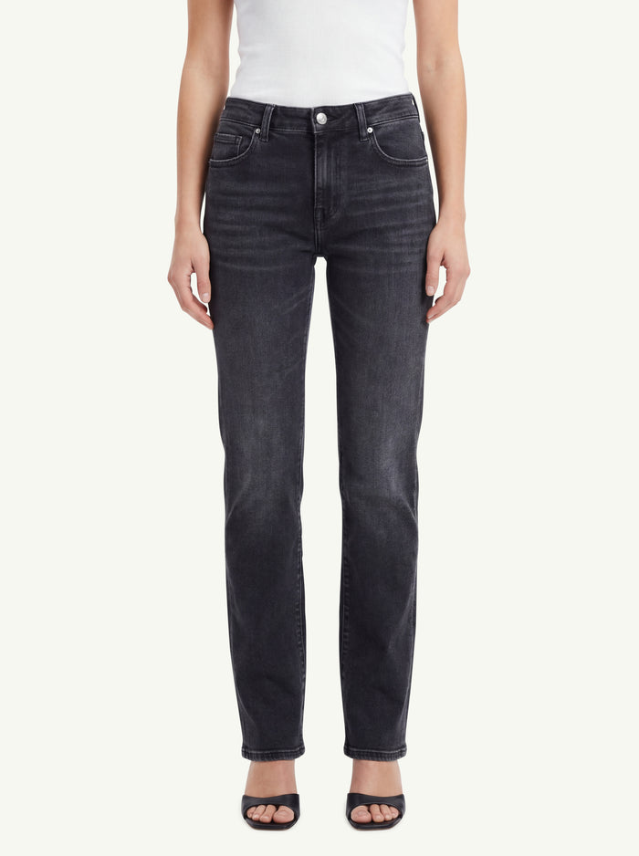  7 For All Mankind Jeans Calie Straight Bottomline Nero - 3