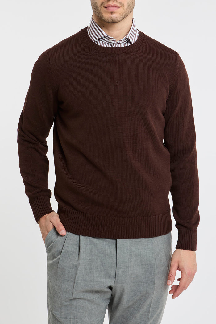  Drumohr Sweater 100% Co Brown Marrone Uomo - 1