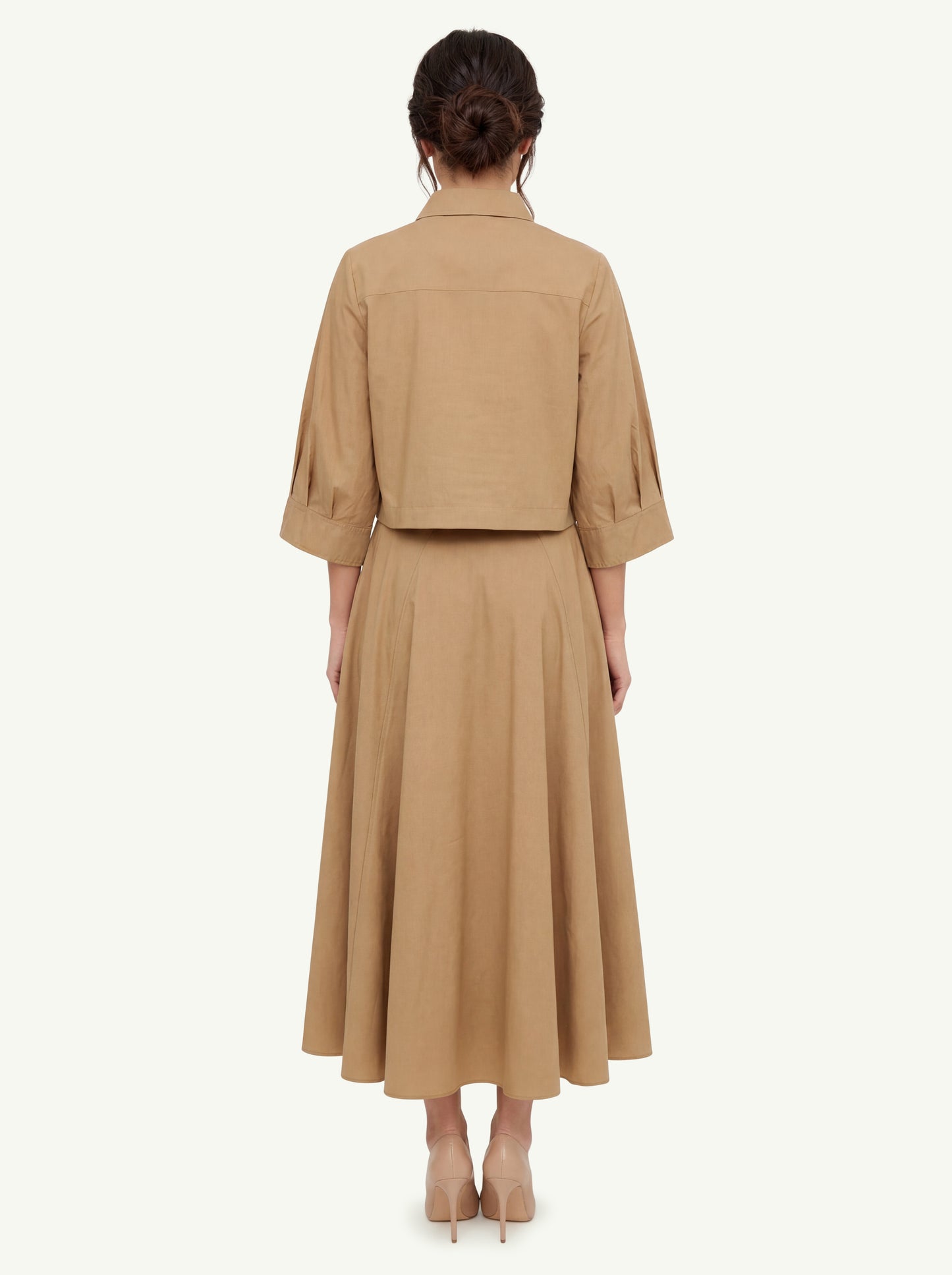  Forte_forte Gonna Pannello Popeline Cotone Beige - 4