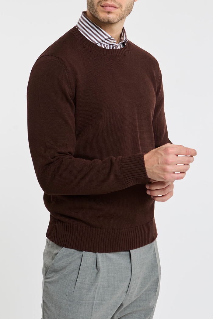 Drumohr Sweater 100% Co Brown Marrone Uomo - 3