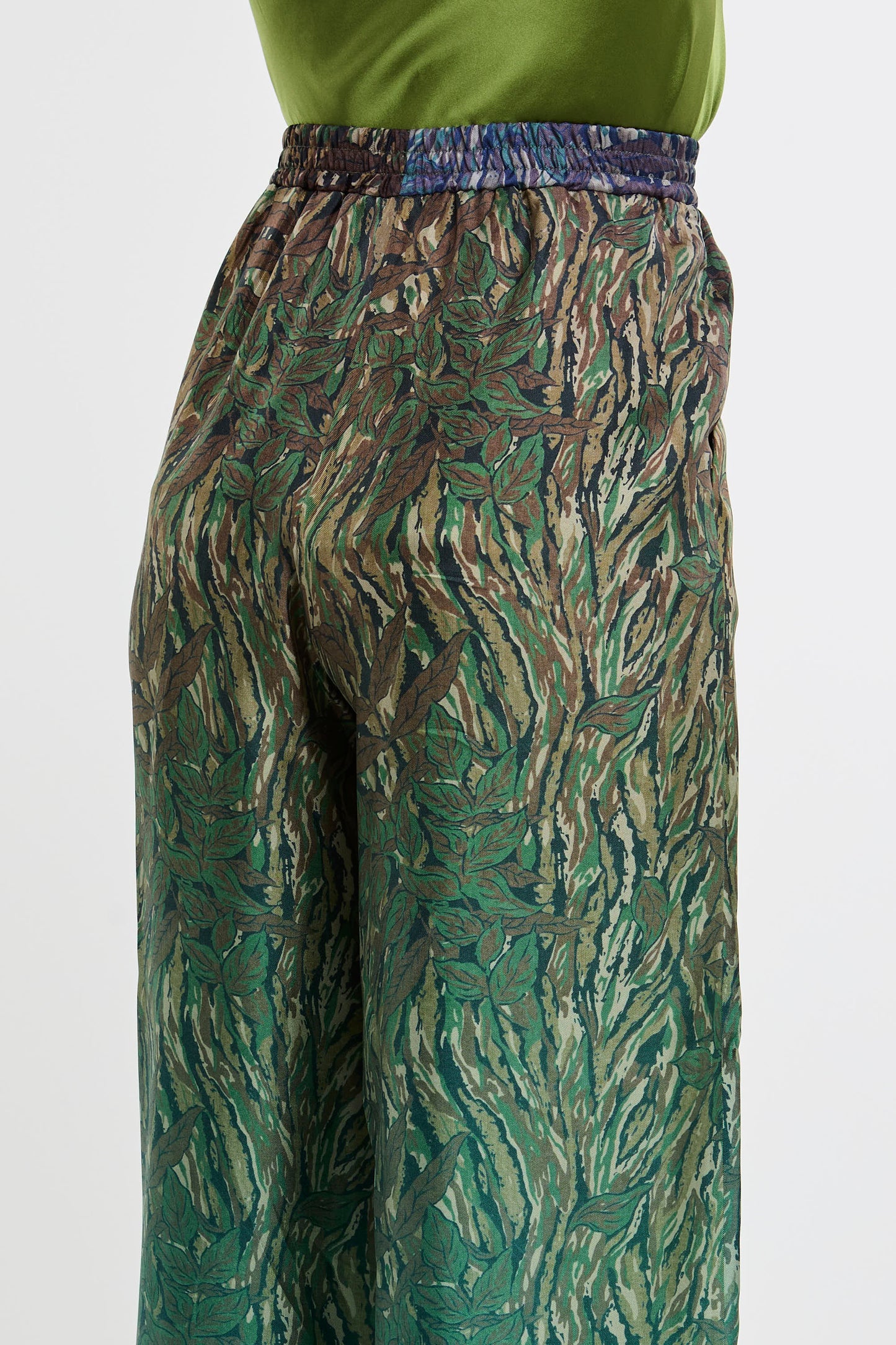  Pierre-luis Mascia Pierre Luis Mascia Trousers 100% Silk Multicolor Verde Donna - 6