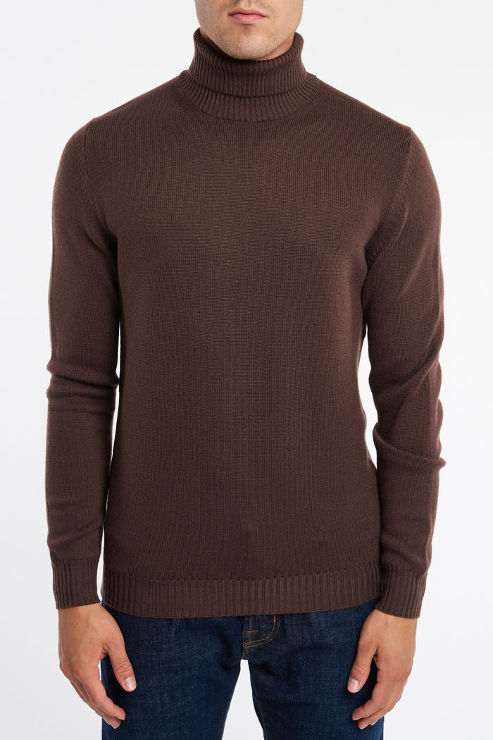  Mauro Ottaviani Turtleneck Sweater In Wv/ws Brown Marrone Uomo - 1