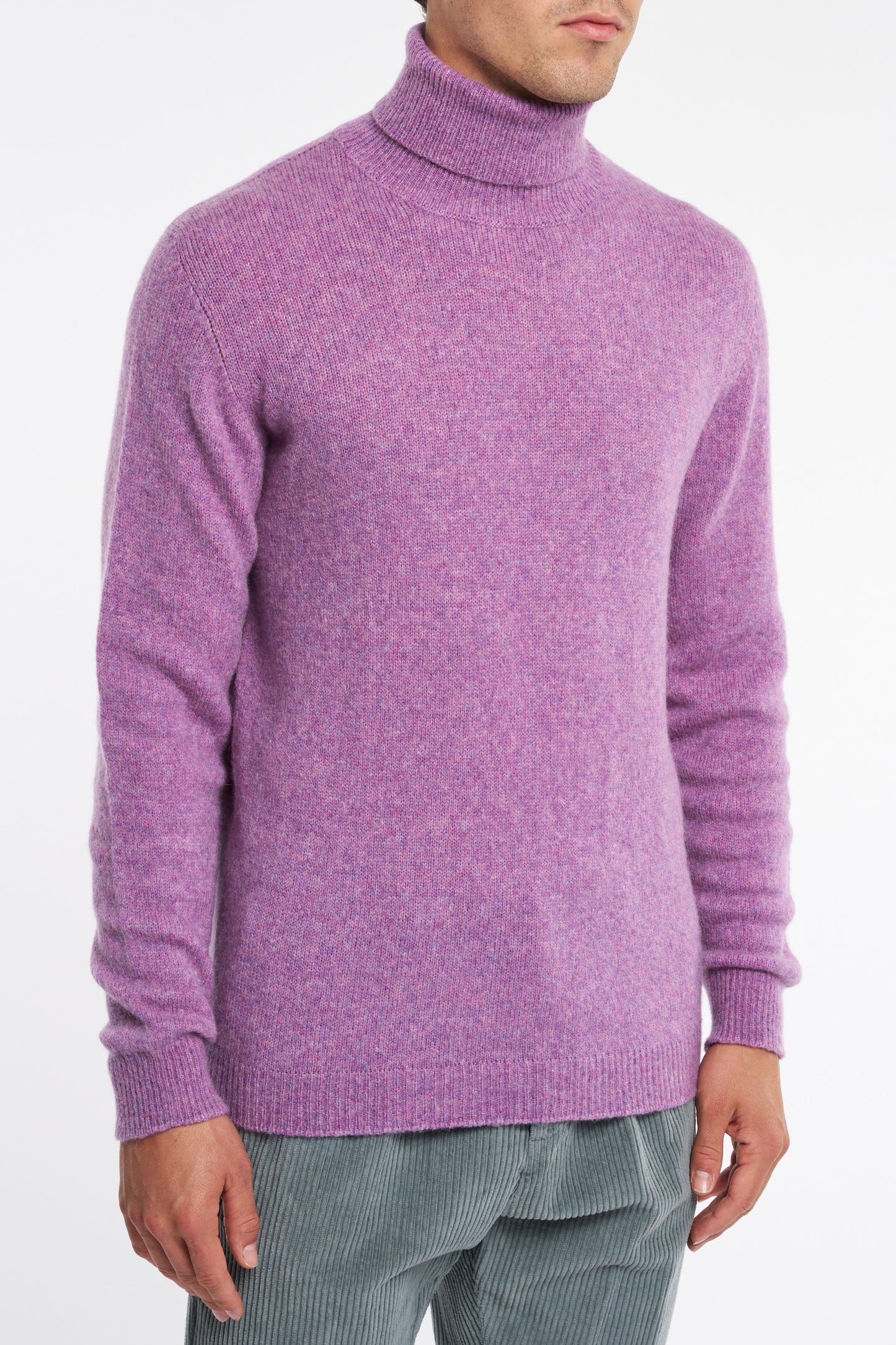  Roberto Collina Maglia Dolcevita Viola Viola Uomo - 3