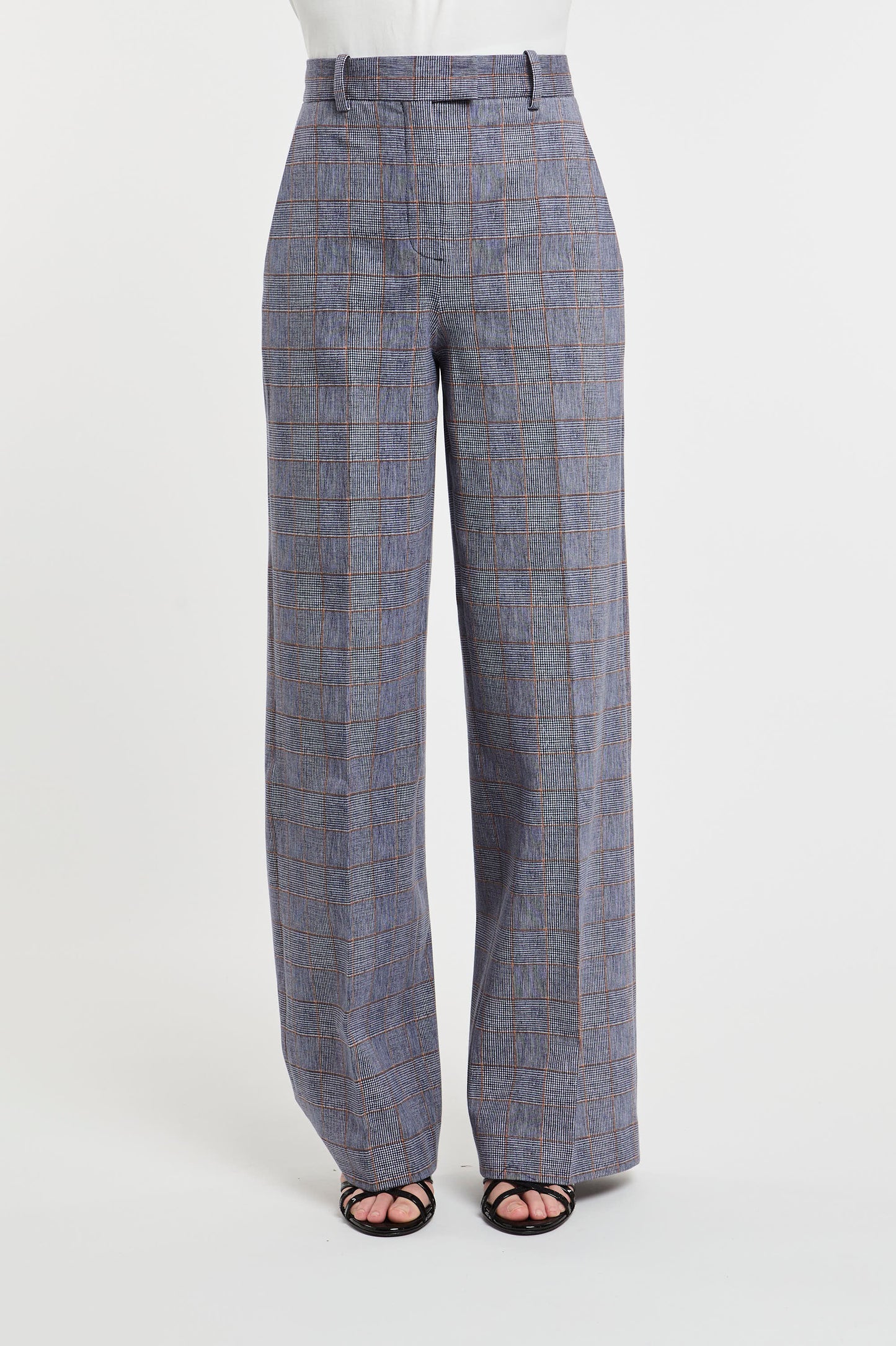  Circolo 1901 Pantalone Principe Di Galles Blu In Misto Cotone Blu Donna - 1