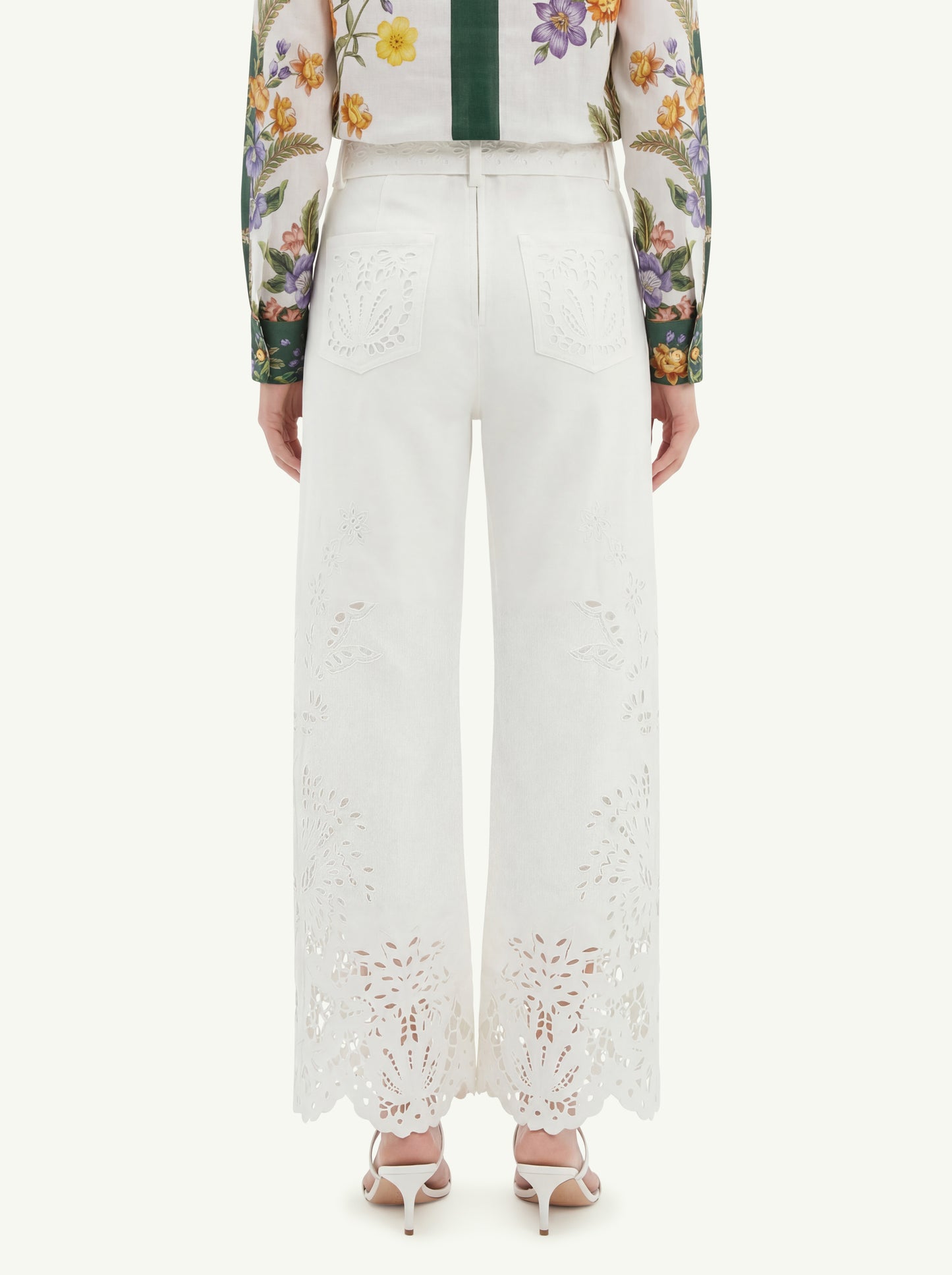  Farm Rio Boho Beauty Richielieu White Pant - 2